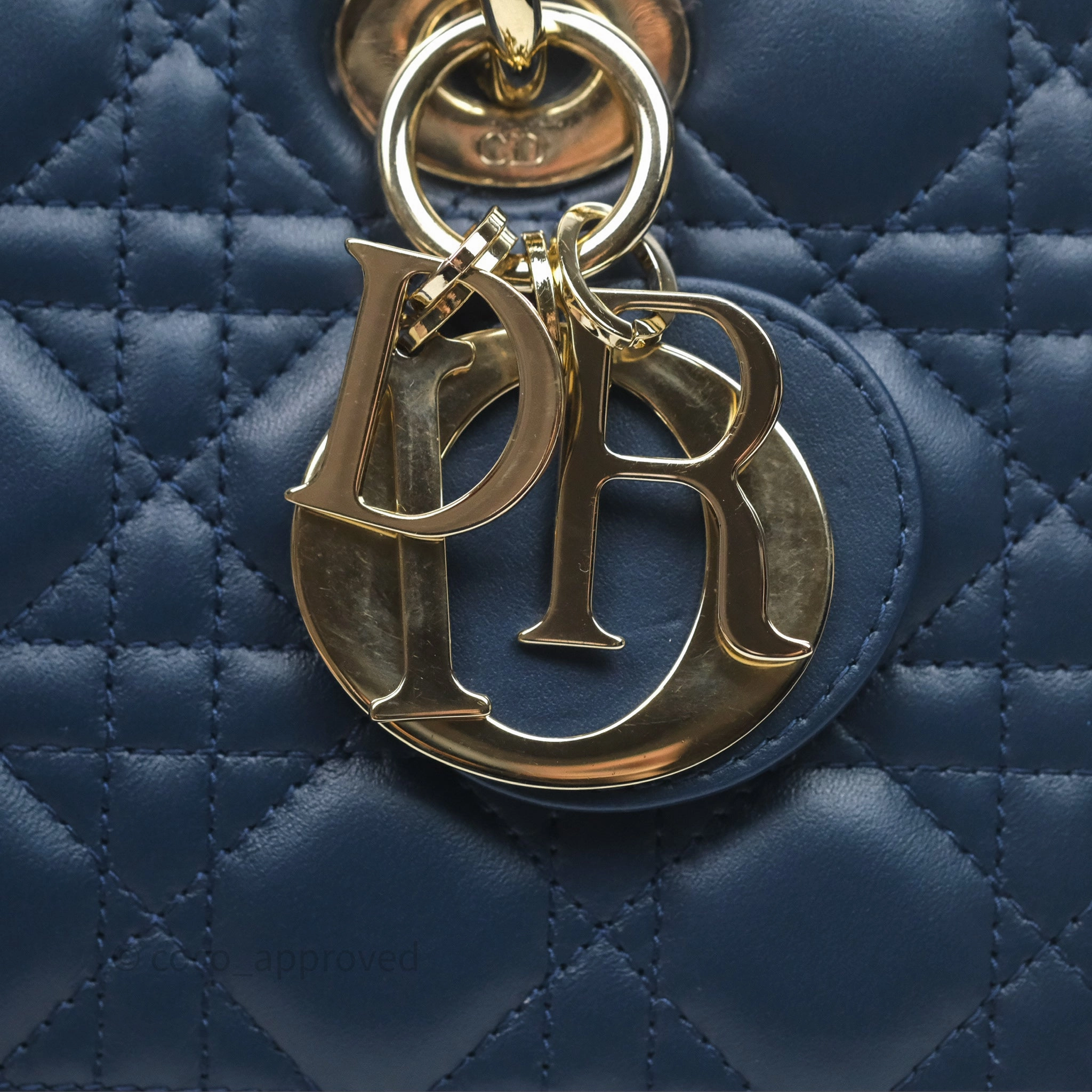 Christian Dior Medium Lady D-Joy Bag Deep Ocean Blue Cannage Lambskin