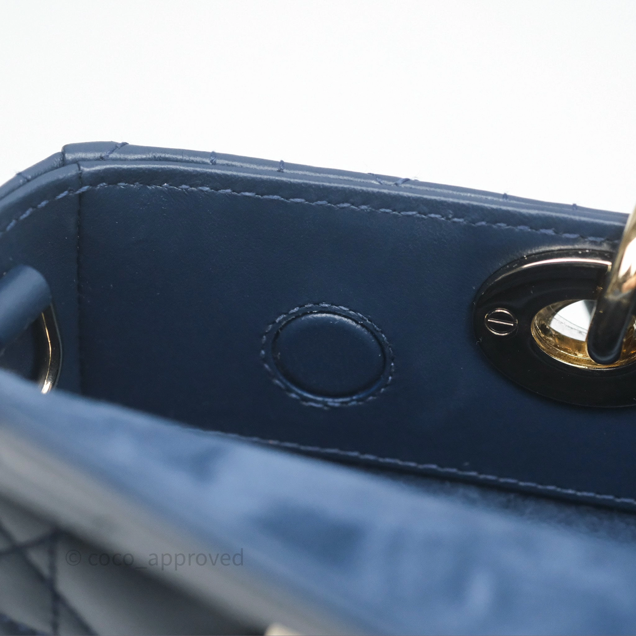 Christian Dior Medium Lady D-Joy Bag Deep Ocean Blue Cannage Lambskin