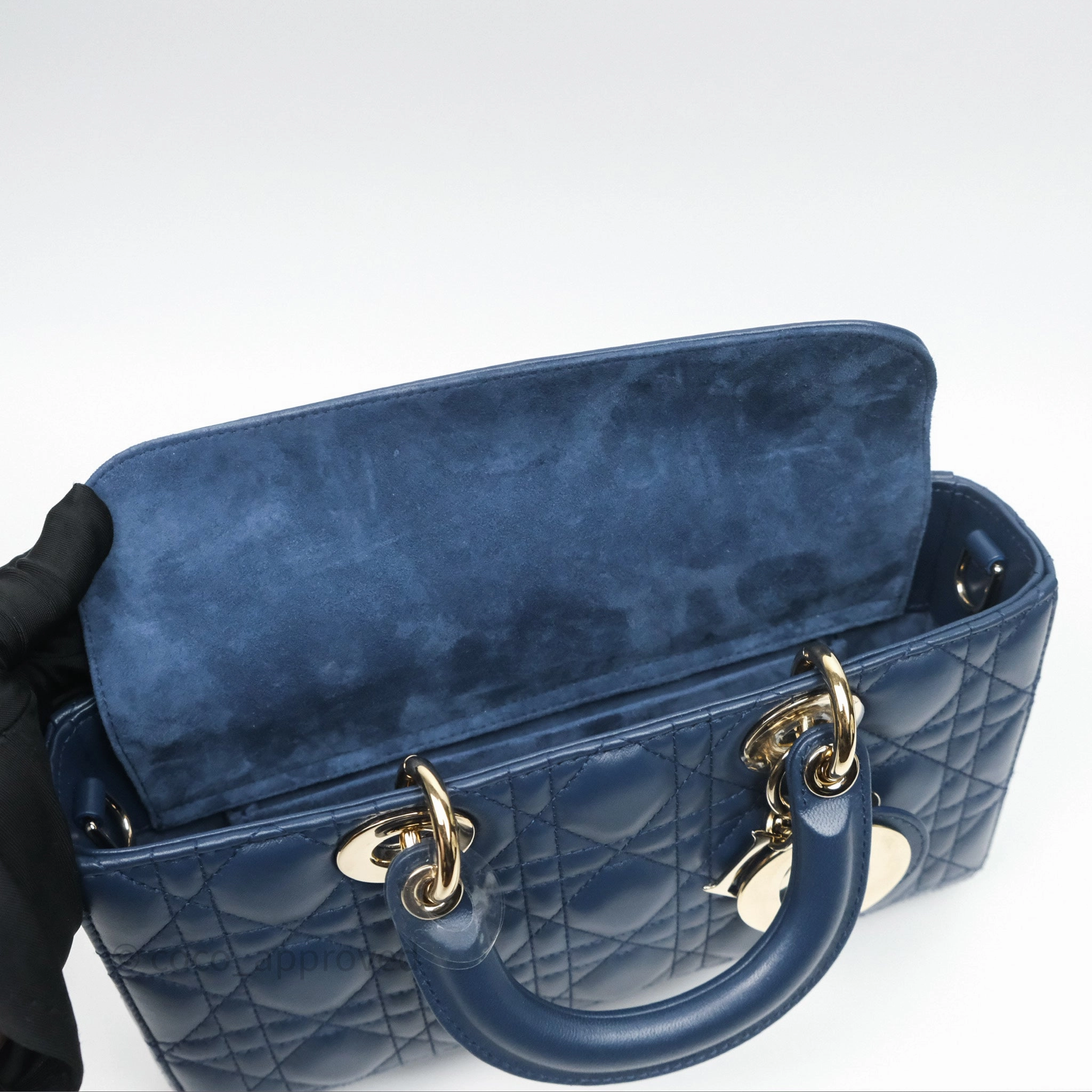 Christian Dior Medium Lady D-Joy Bag Deep Ocean Blue Cannage Lambskin