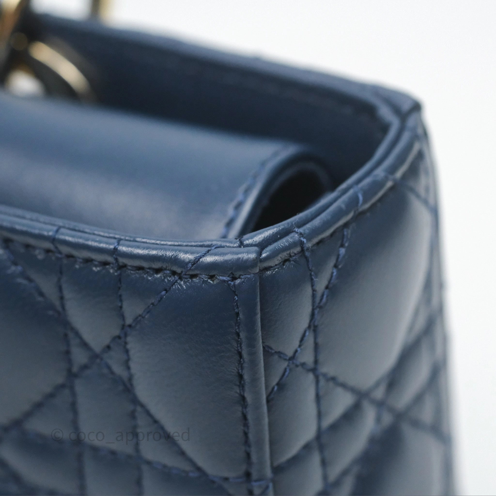 Christian Dior Medium Lady D-Joy Bag Deep Ocean Blue Cannage Lambskin