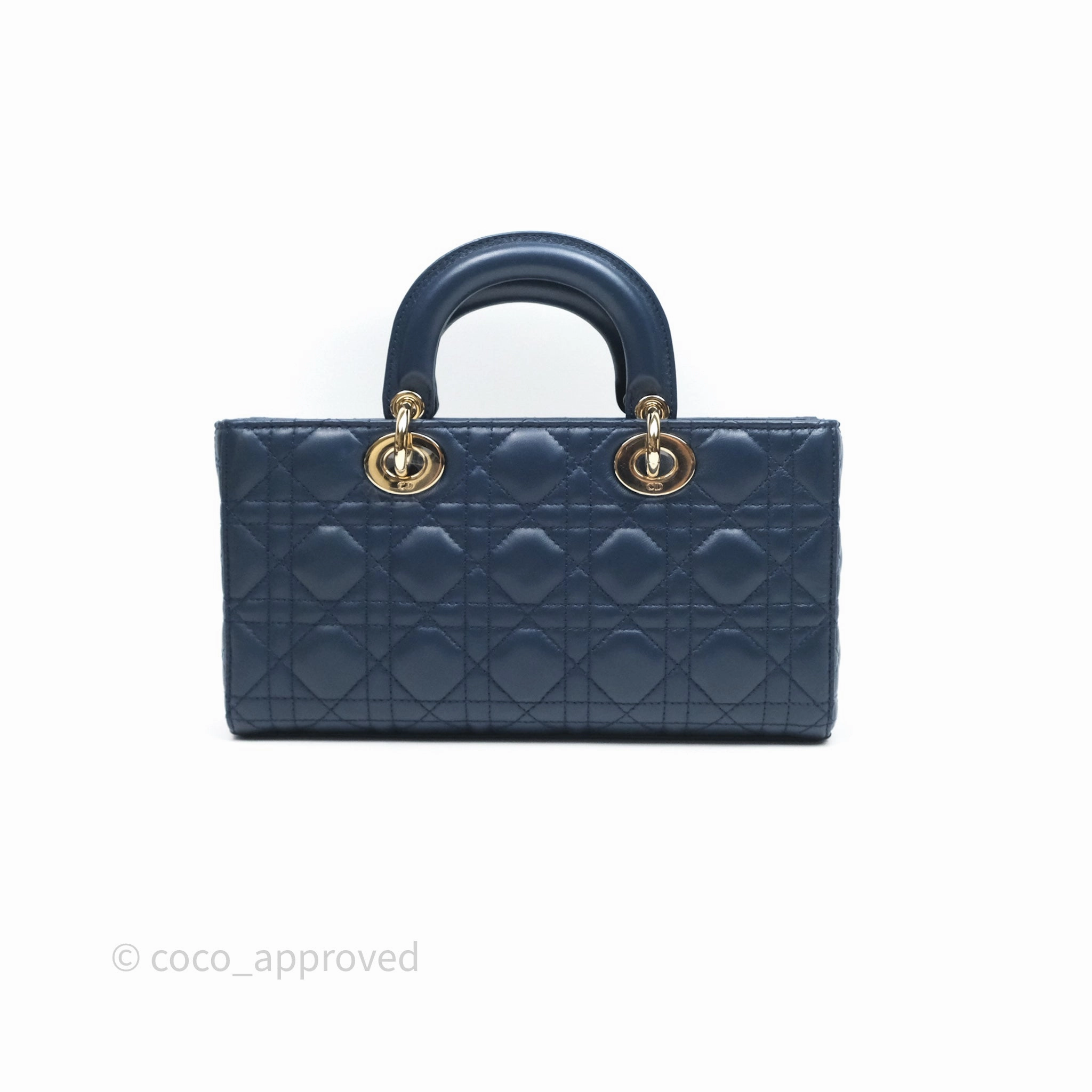 Christian Dior Medium Lady D-Joy Bag Deep Ocean Blue Cannage Lambskin