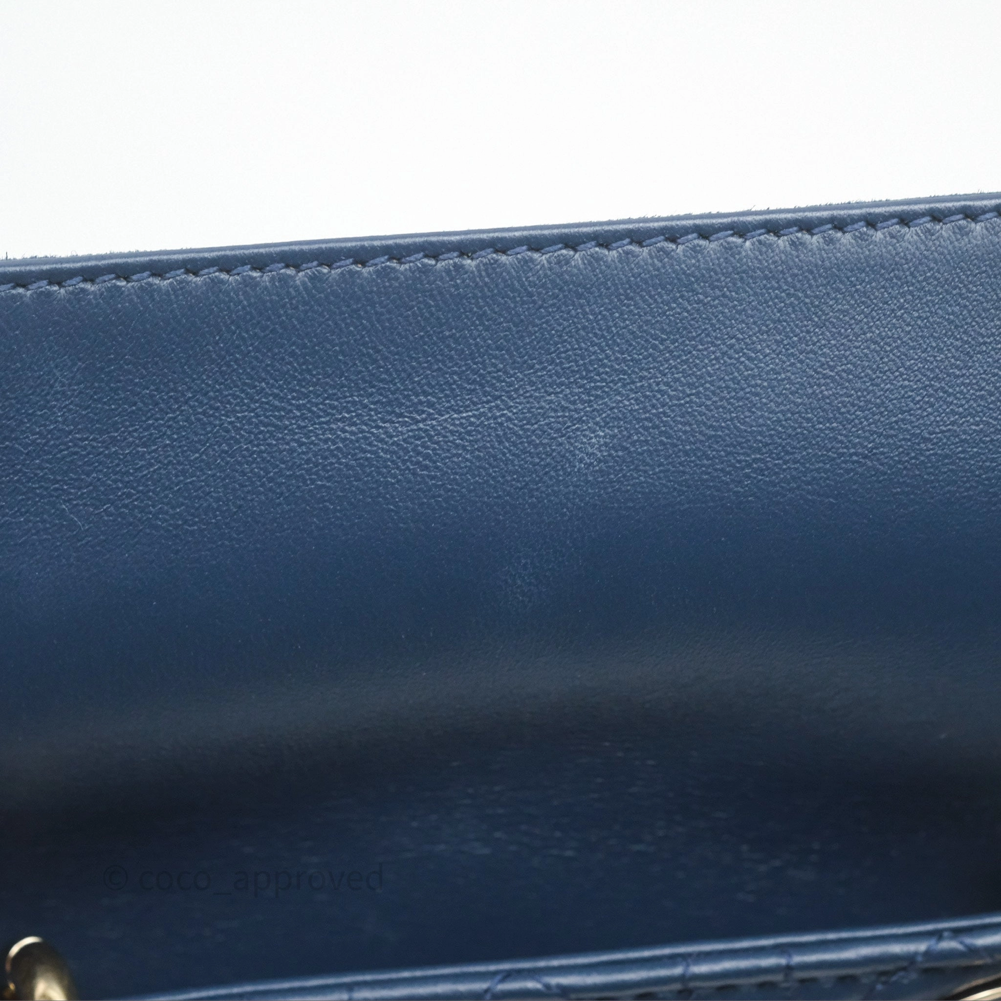 Christian Dior Medium Lady D-Joy Bag Deep Ocean Blue Cannage Lambskin