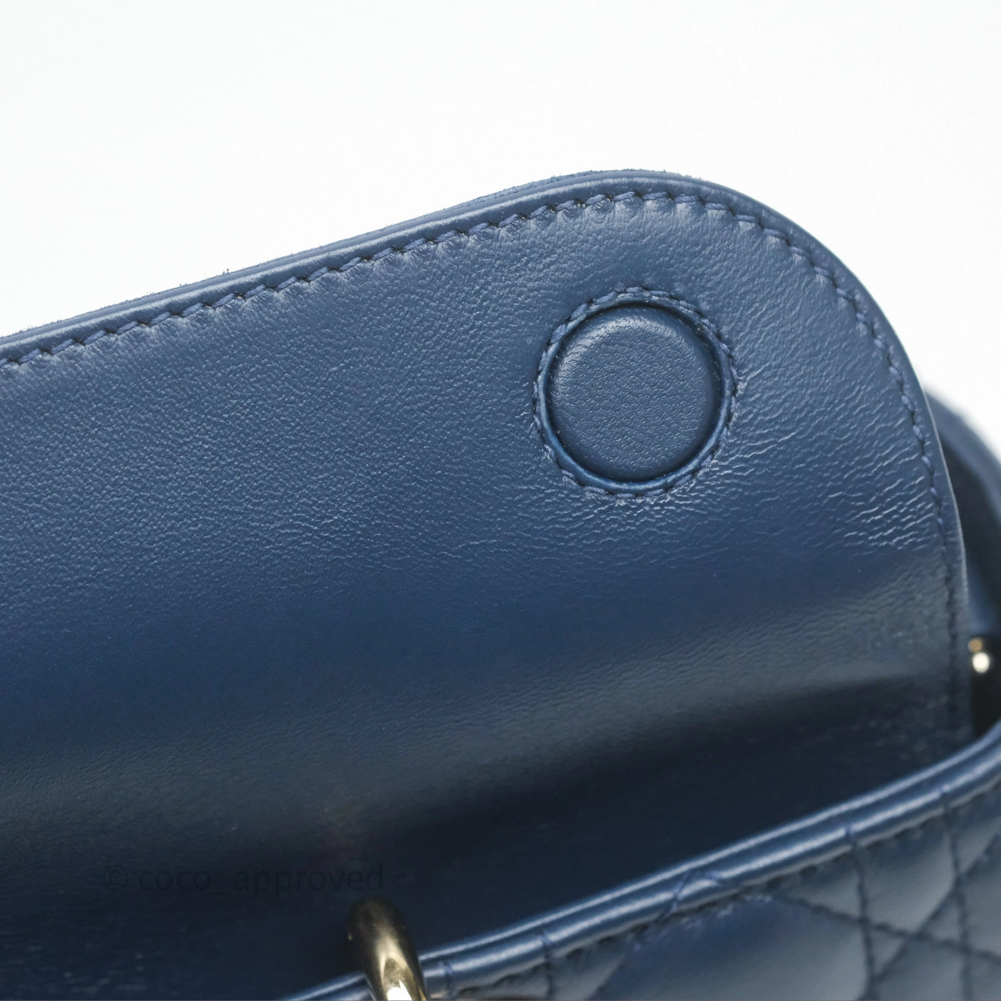 Christian Dior Medium Lady D-Joy Bag Deep Ocean Blue Cannage Lambskin