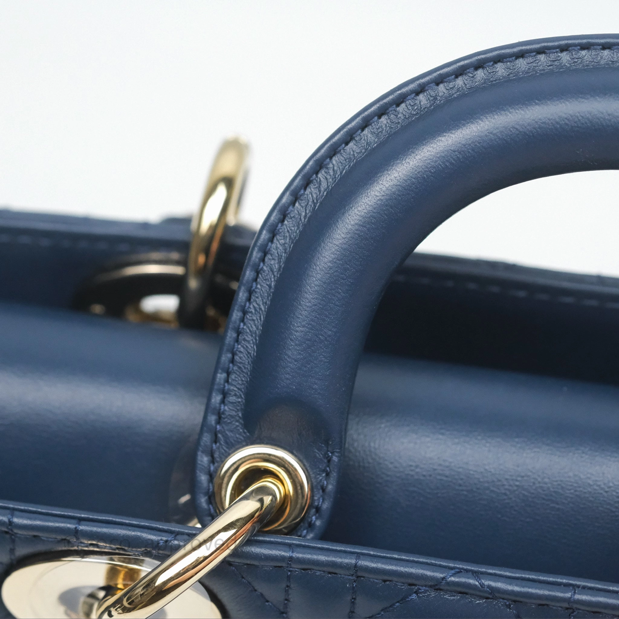 Christian Dior Medium Lady D-Joy Bag Deep Ocean Blue Cannage Lambskin