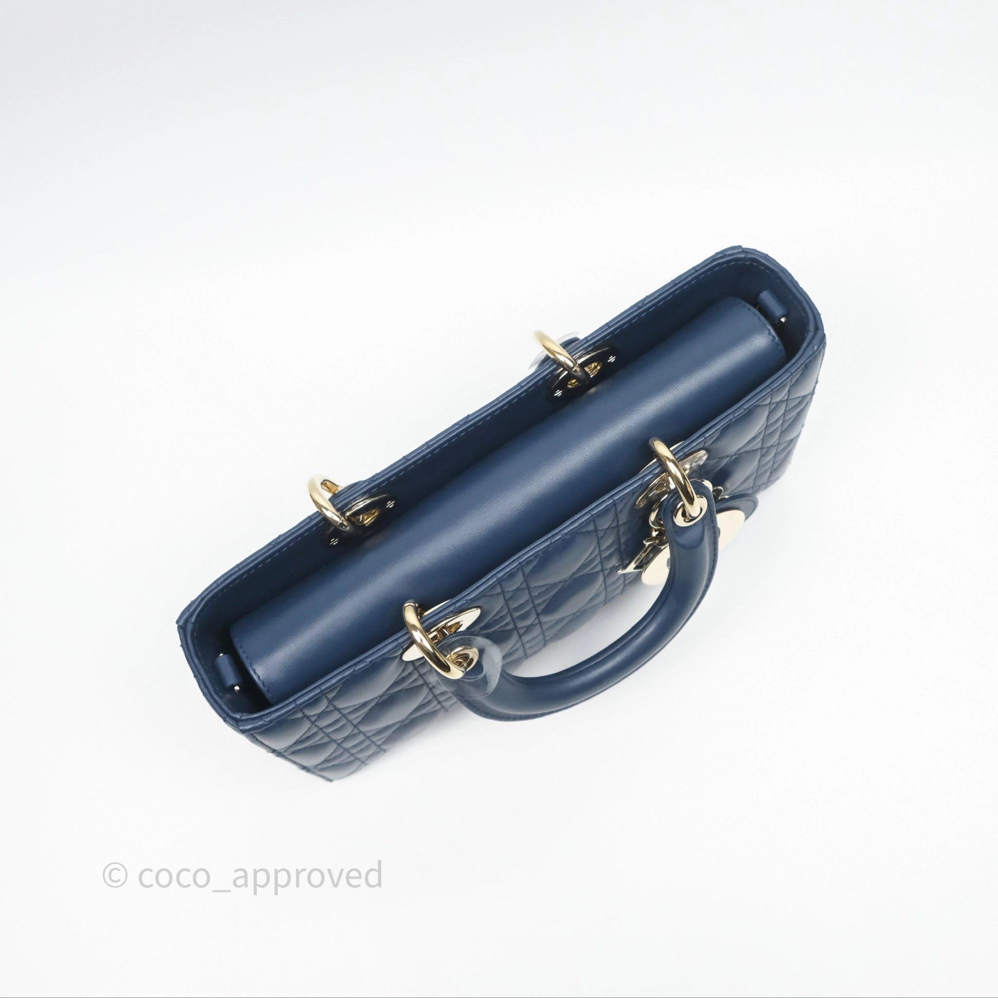 Christian Dior Medium Lady D-Joy Bag Deep Ocean Blue Cannage Lambskin