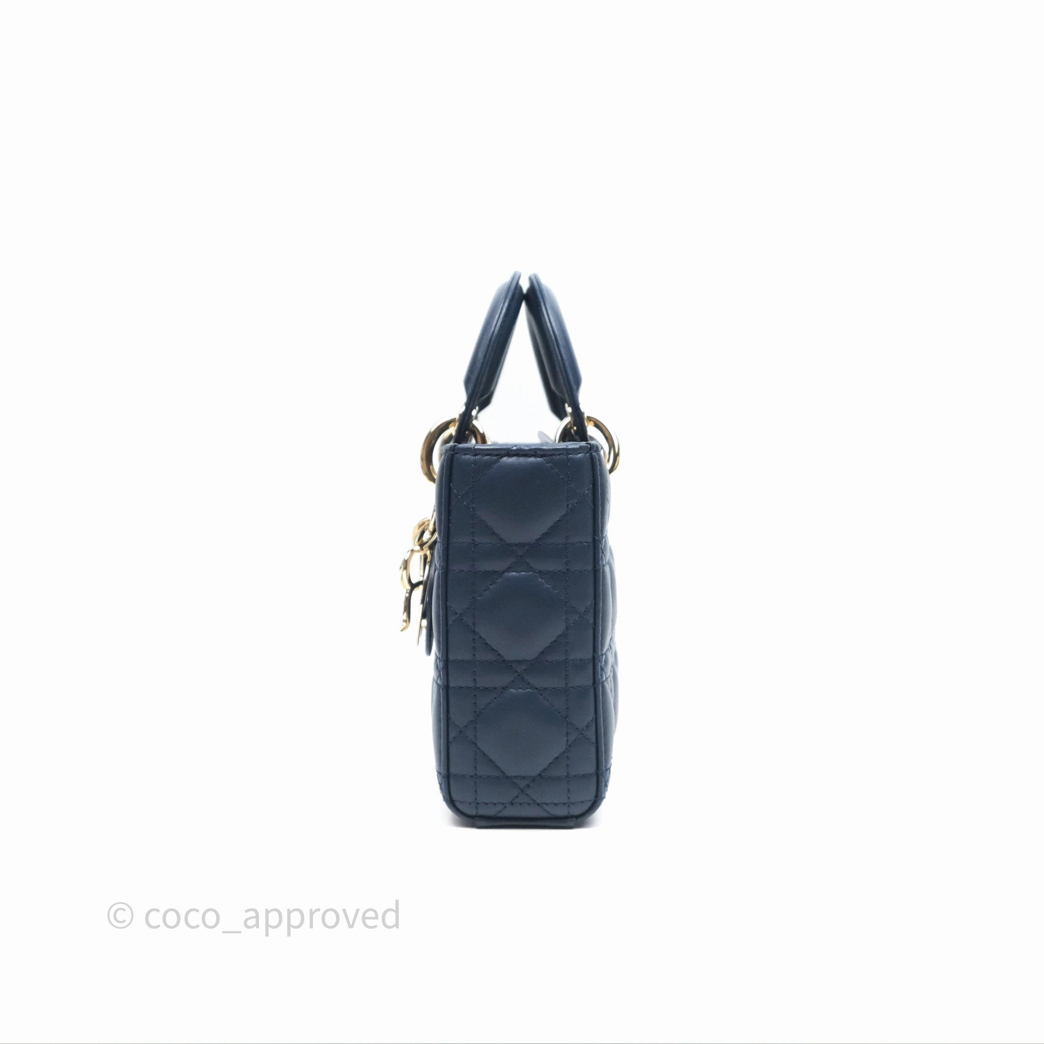 Christian Dior Medium Lady D-Joy Bag Deep Ocean Blue Cannage Lambskin