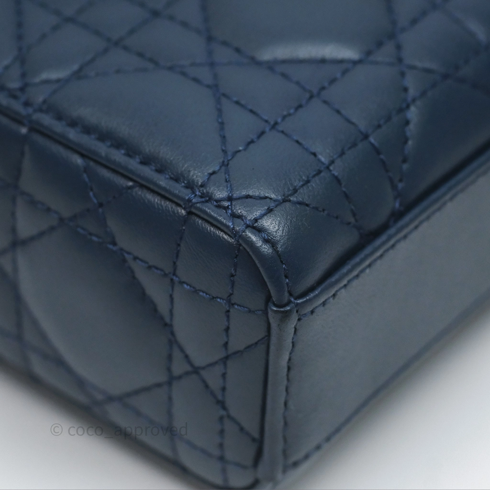 Christian Dior Medium Lady D-Joy Bag Deep Ocean Blue Cannage Lambskin
