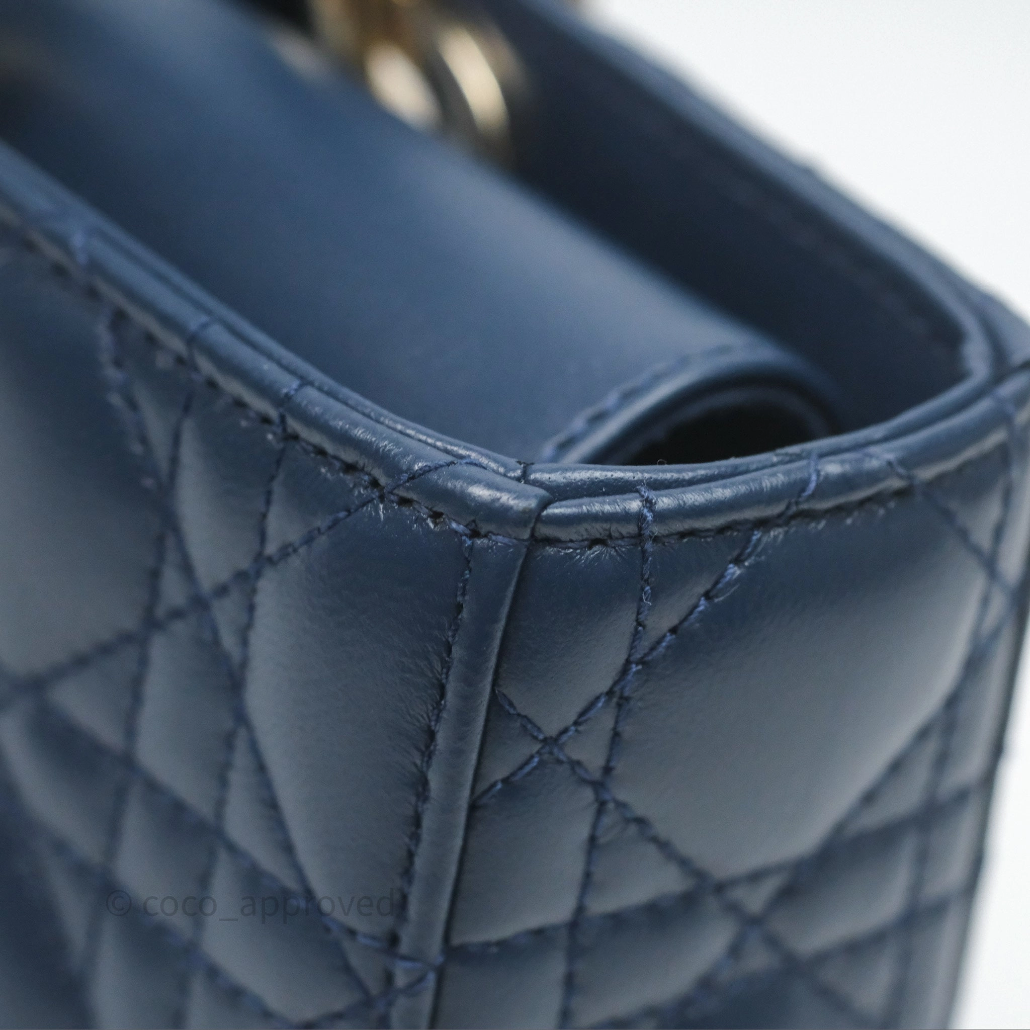 Christian Dior Medium Lady D-Joy Bag Deep Ocean Blue Cannage Lambskin