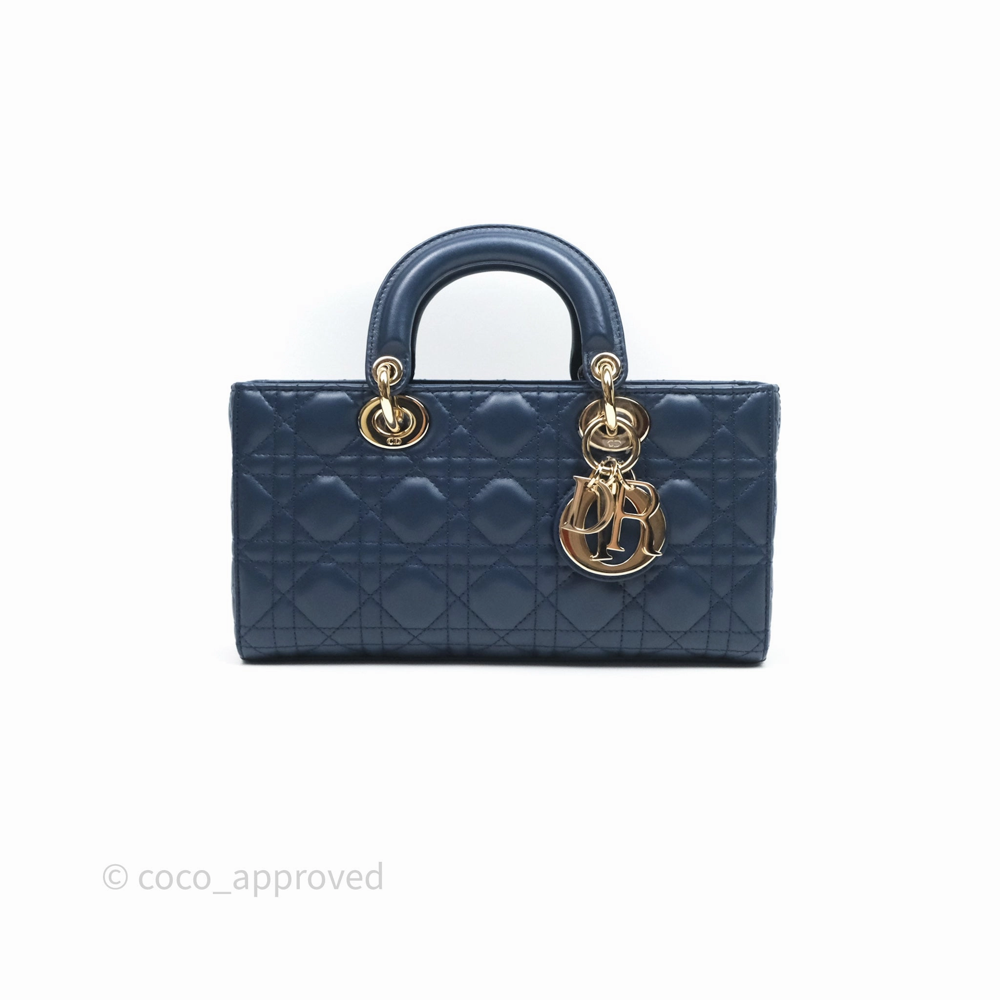 Christian Dior Medium Lady D-Joy Bag Deep Ocean Blue Cannage Lambskin