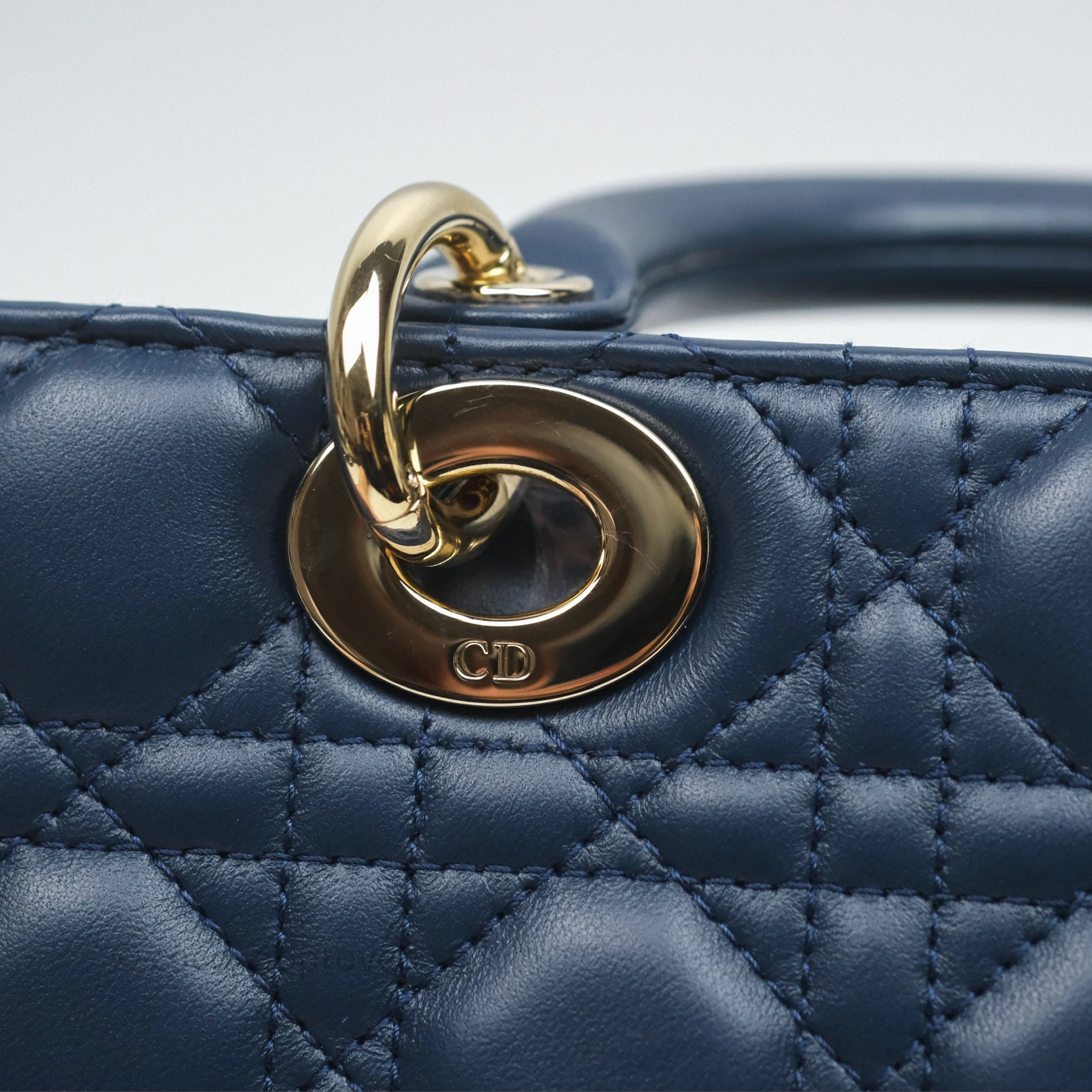 Christian Dior Medium Lady D-Joy Bag Deep Ocean Blue Cannage Lambskin