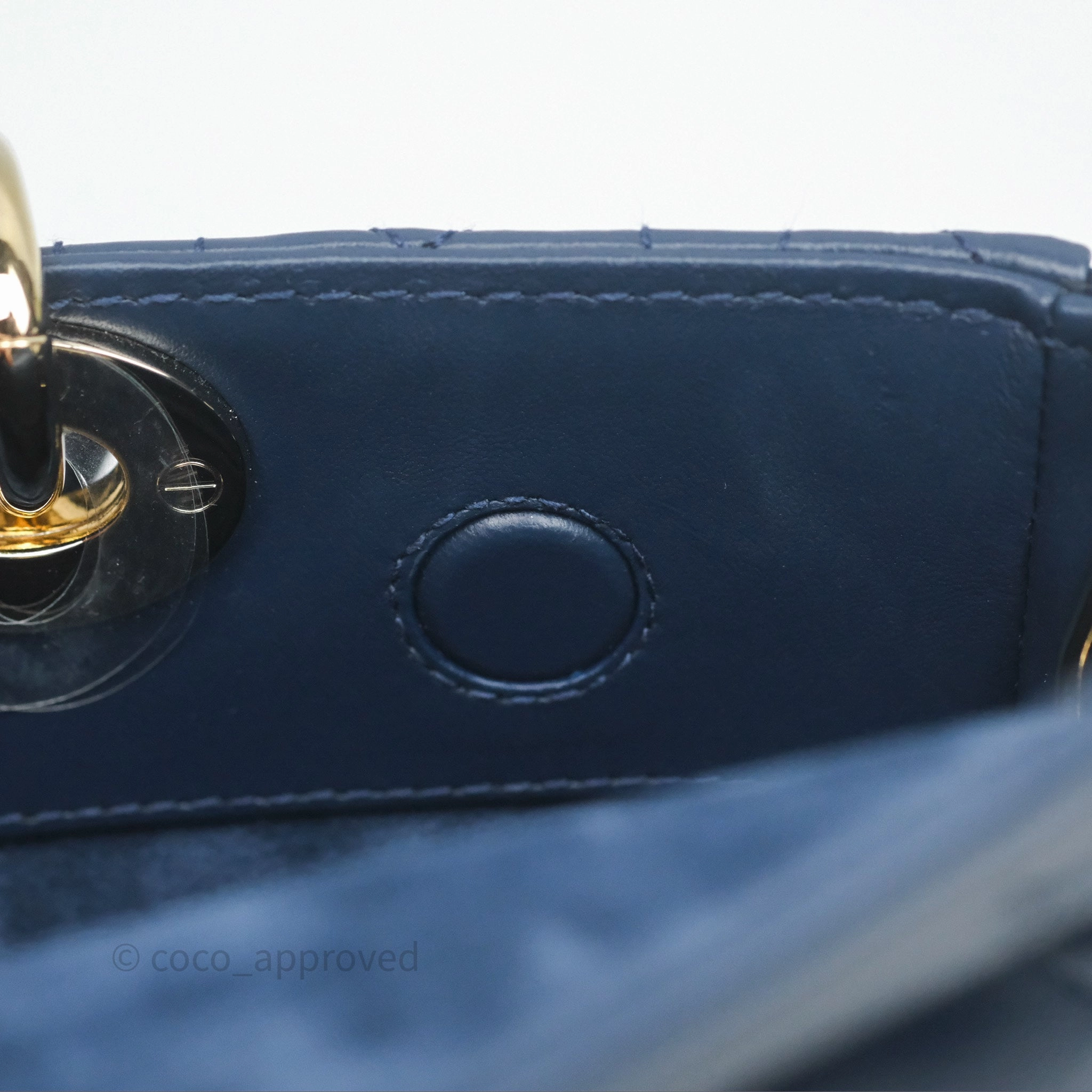Christian Dior Medium Lady D-Joy Bag Deep Ocean Blue Cannage Lambskin