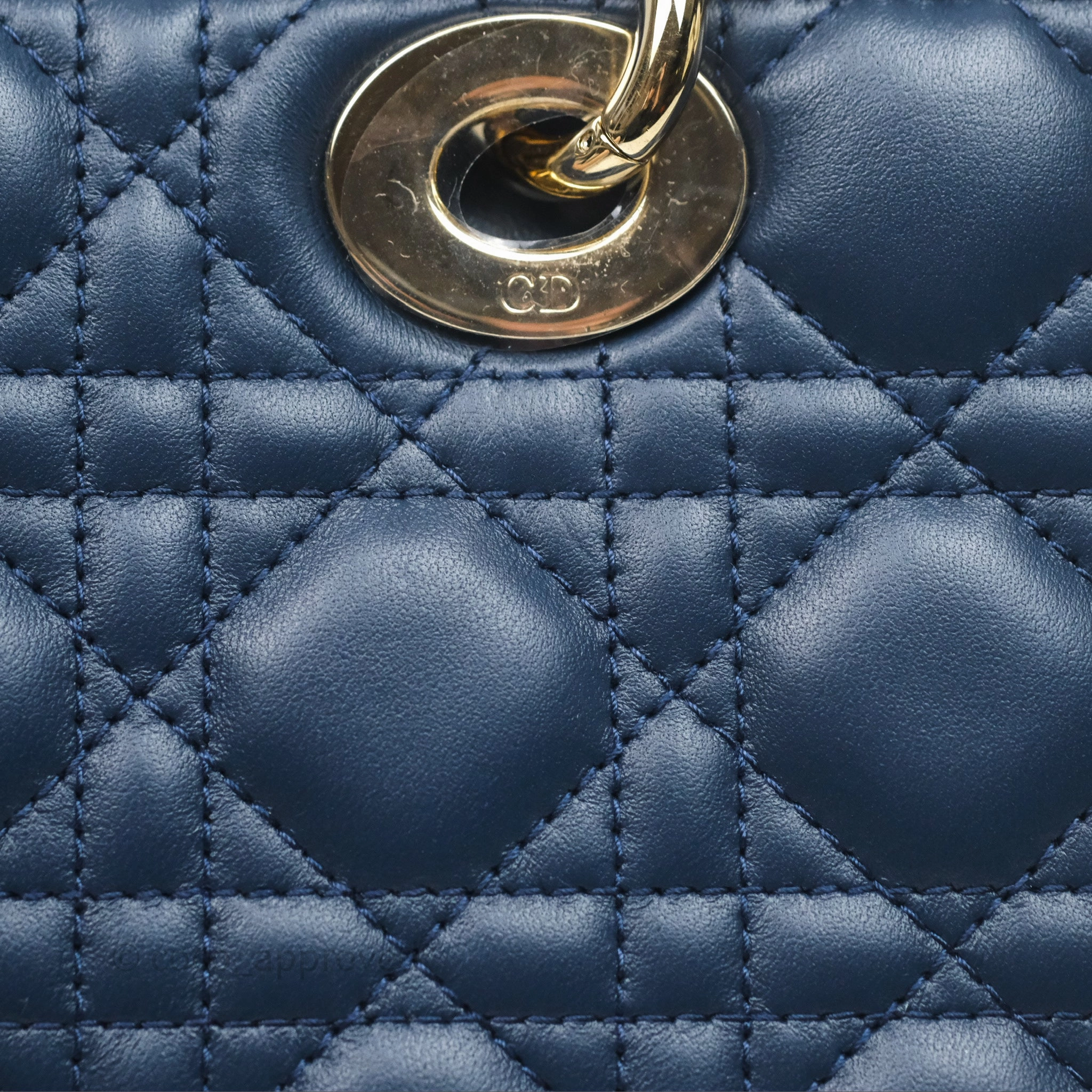 Christian Dior Medium Lady D-Joy Bag Deep Ocean Blue Cannage Lambskin