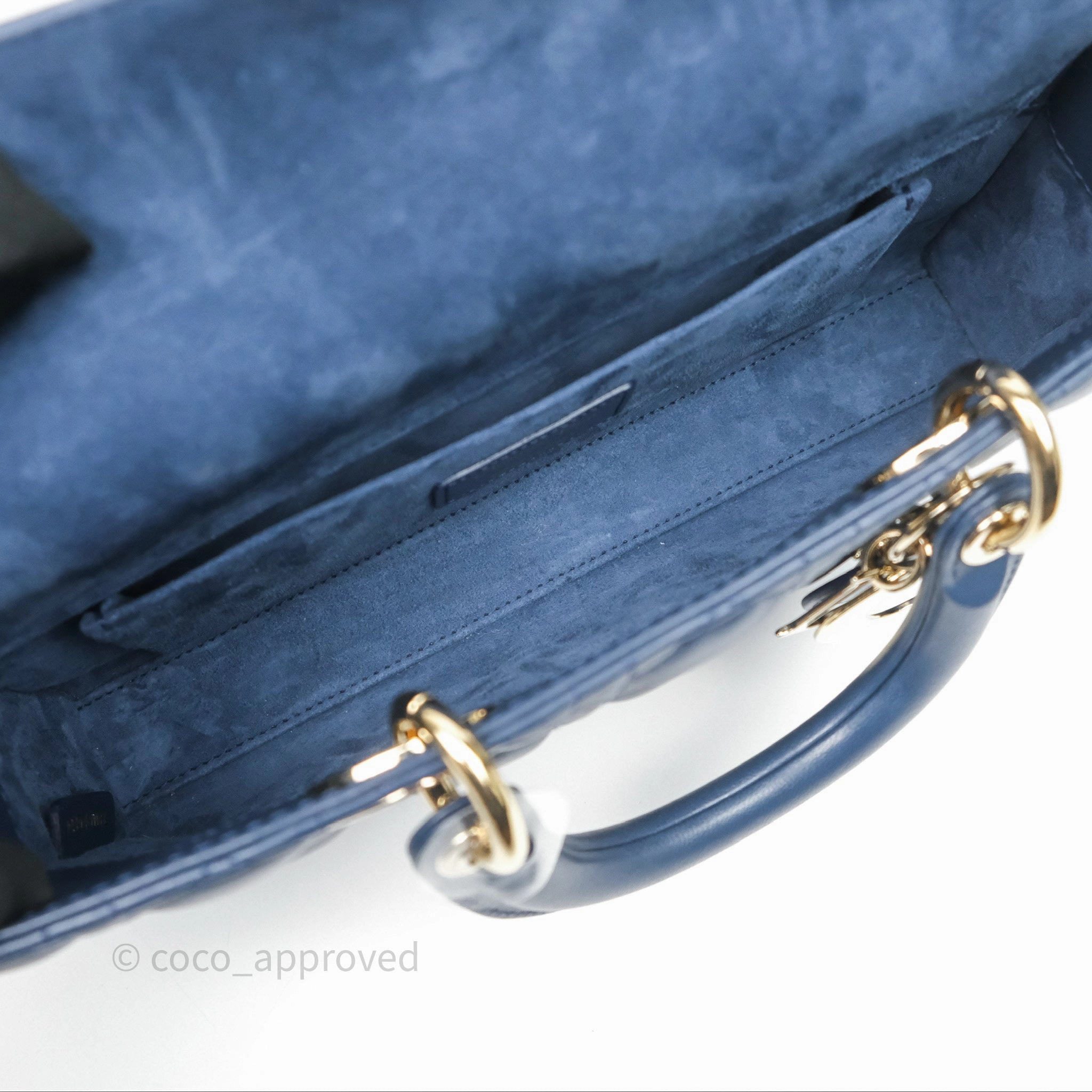 Christian Dior Medium Lady D-Joy Bag Deep Ocean Blue Cannage Lambskin