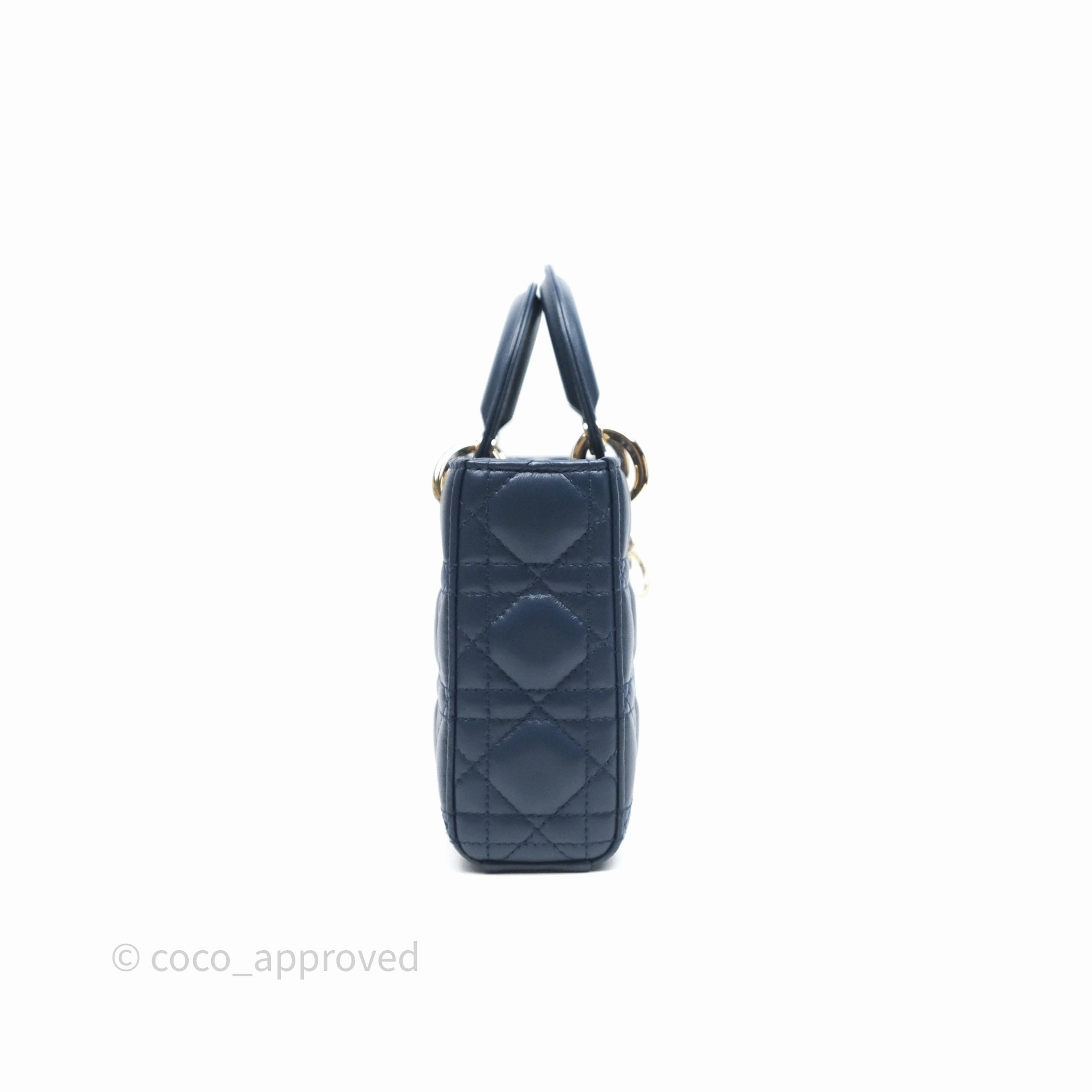 Christian Dior Medium Lady D-Joy Bag Deep Ocean Blue Cannage Lambskin
