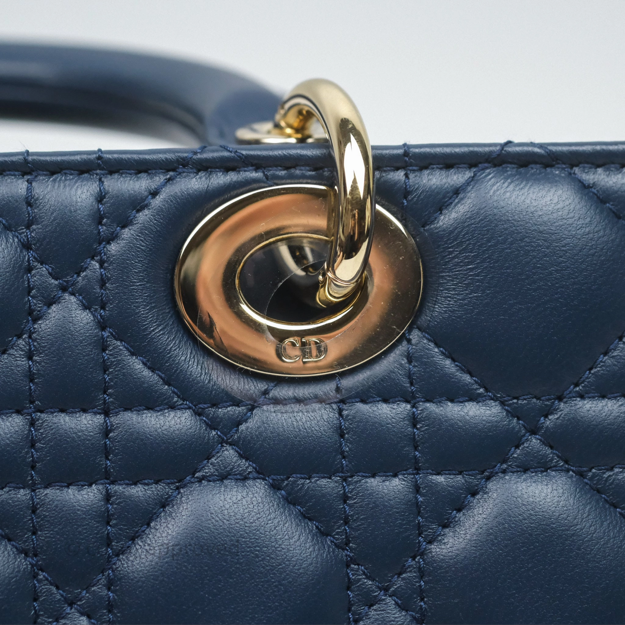 Christian Dior Medium Lady D-Joy Bag Deep Ocean Blue Cannage Lambskin