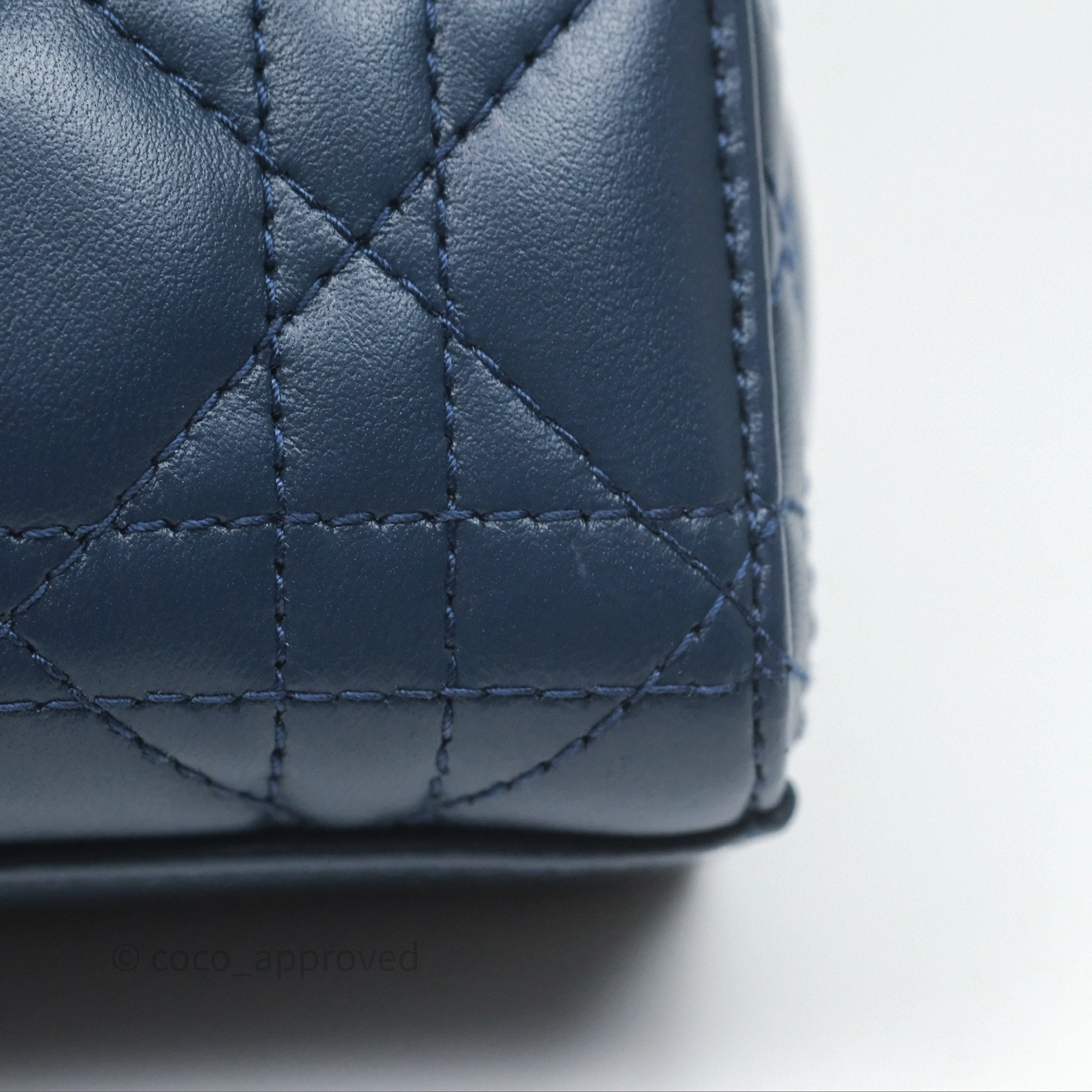 Christian Dior Medium Lady D-Joy Bag Deep Ocean Blue Cannage Lambskin