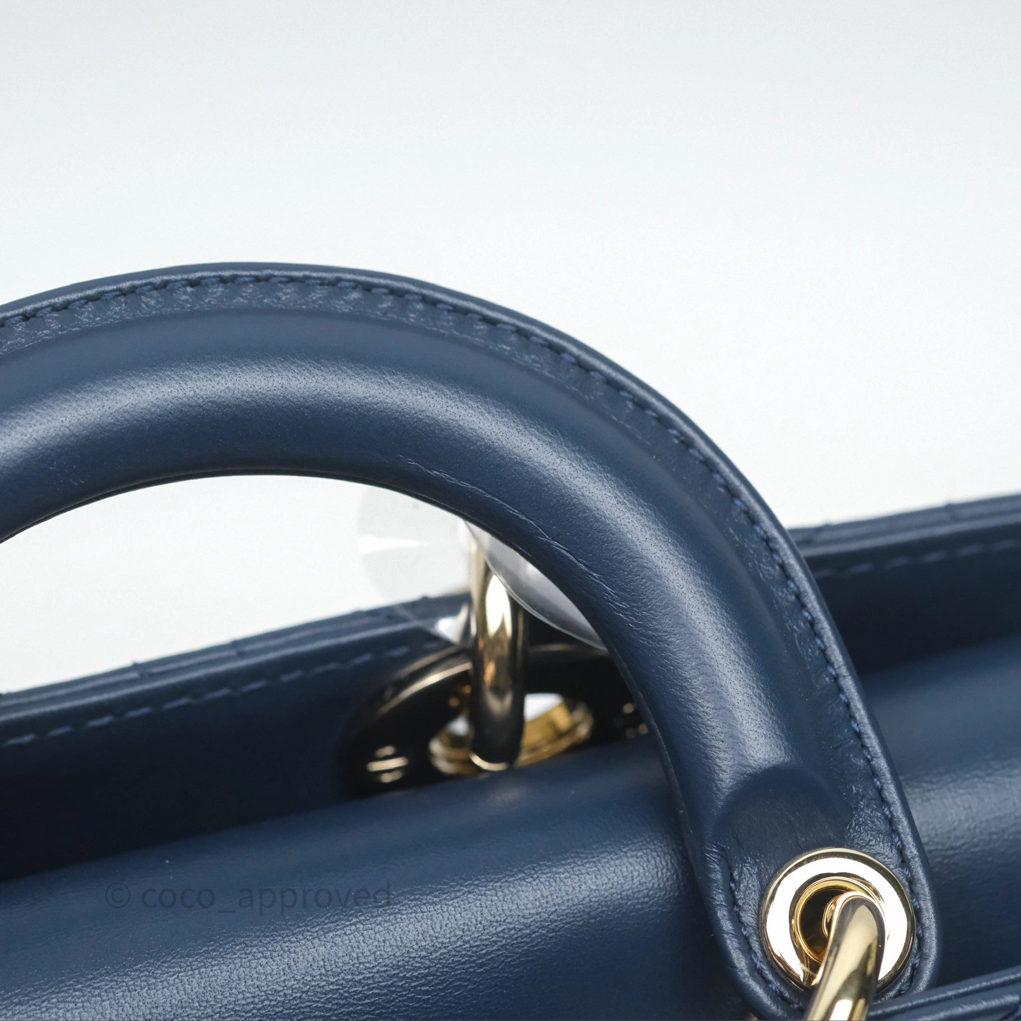 Christian Dior Medium Lady D-Joy Bag Deep Ocean Blue Cannage Lambskin
