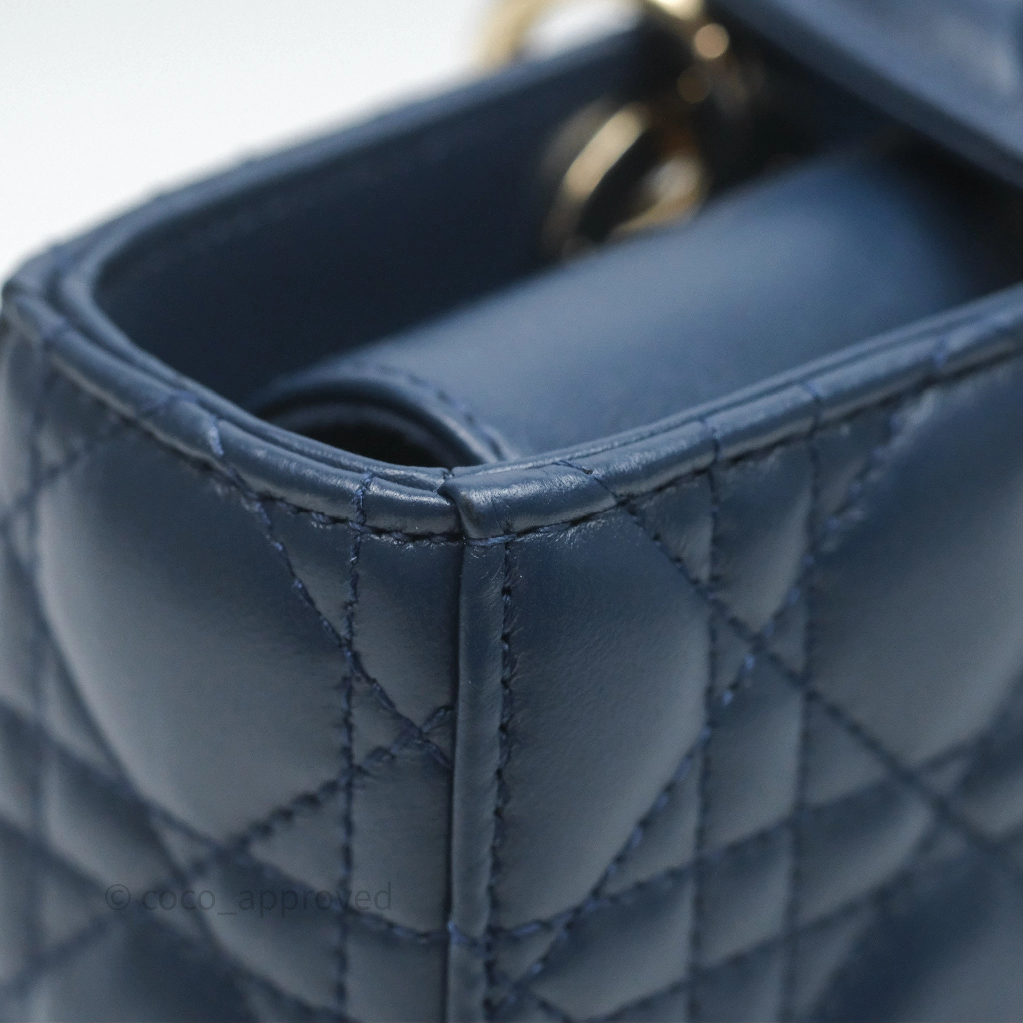 Christian Dior Medium Lady D-Joy Bag Deep Ocean Blue Cannage Lambskin