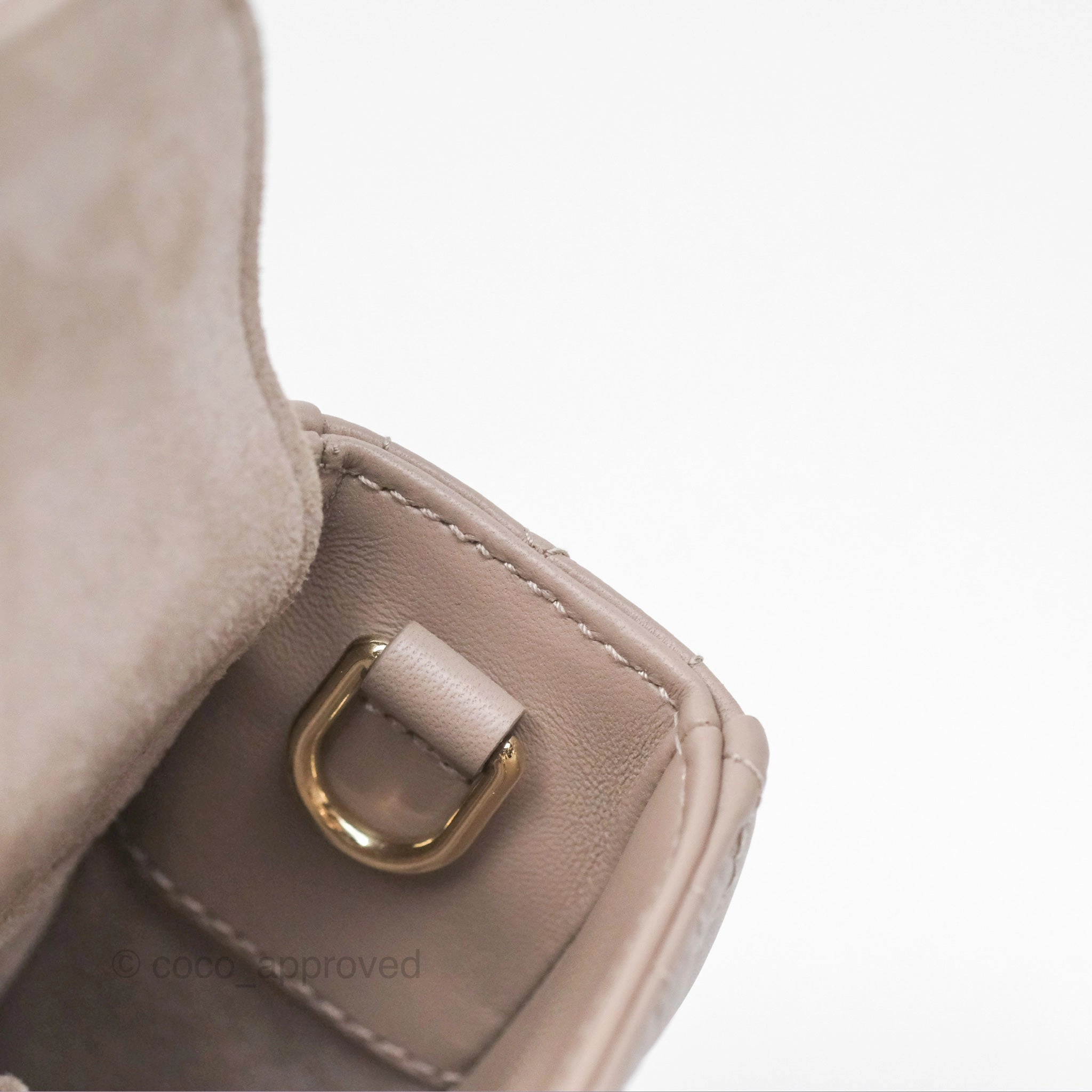 Christian Dior Medium Lady D-Joy Bag Warm Taupe Lambskin Gold Hardware