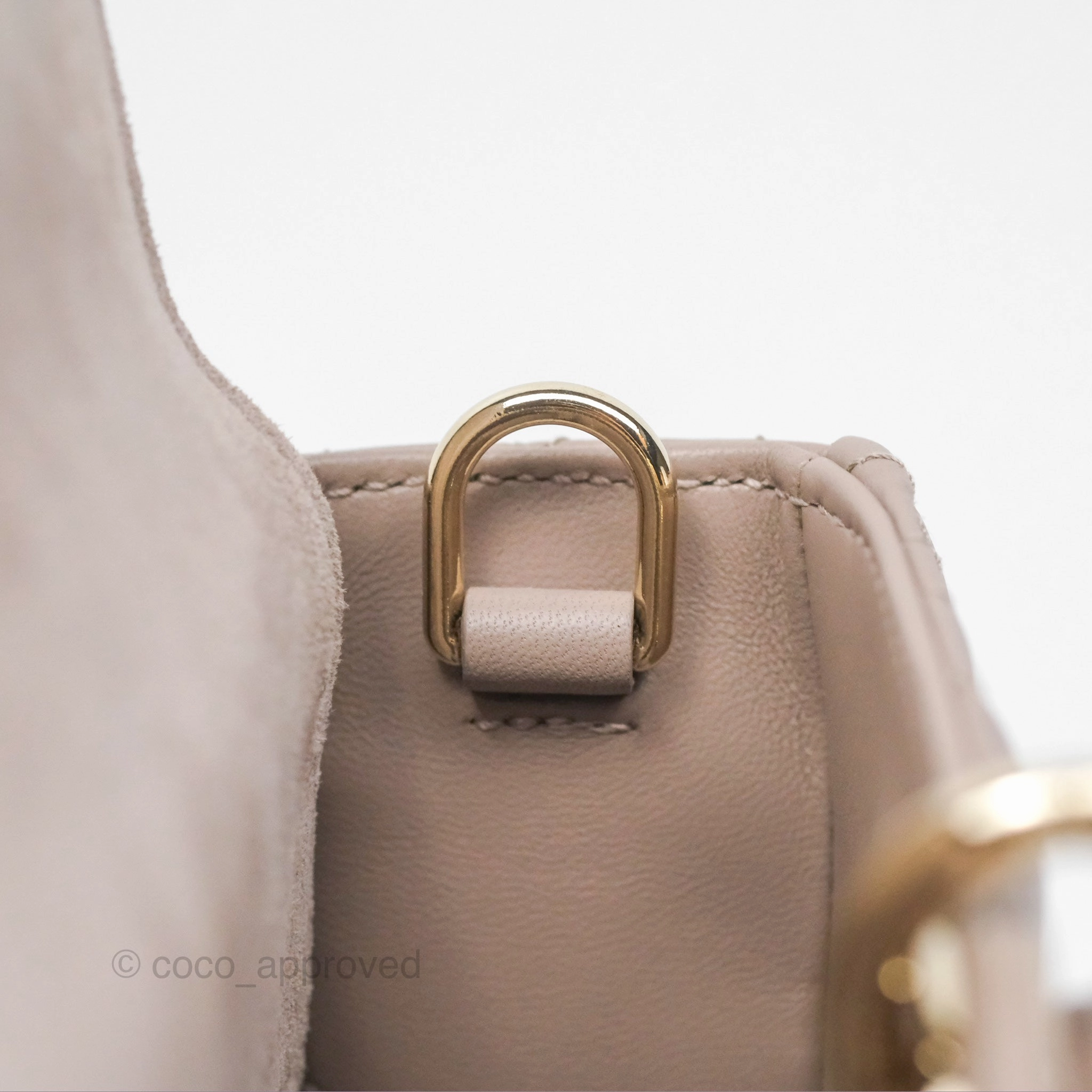 Christian Dior Medium Lady D-Joy Bag Warm Taupe Lambskin Gold Hardware
