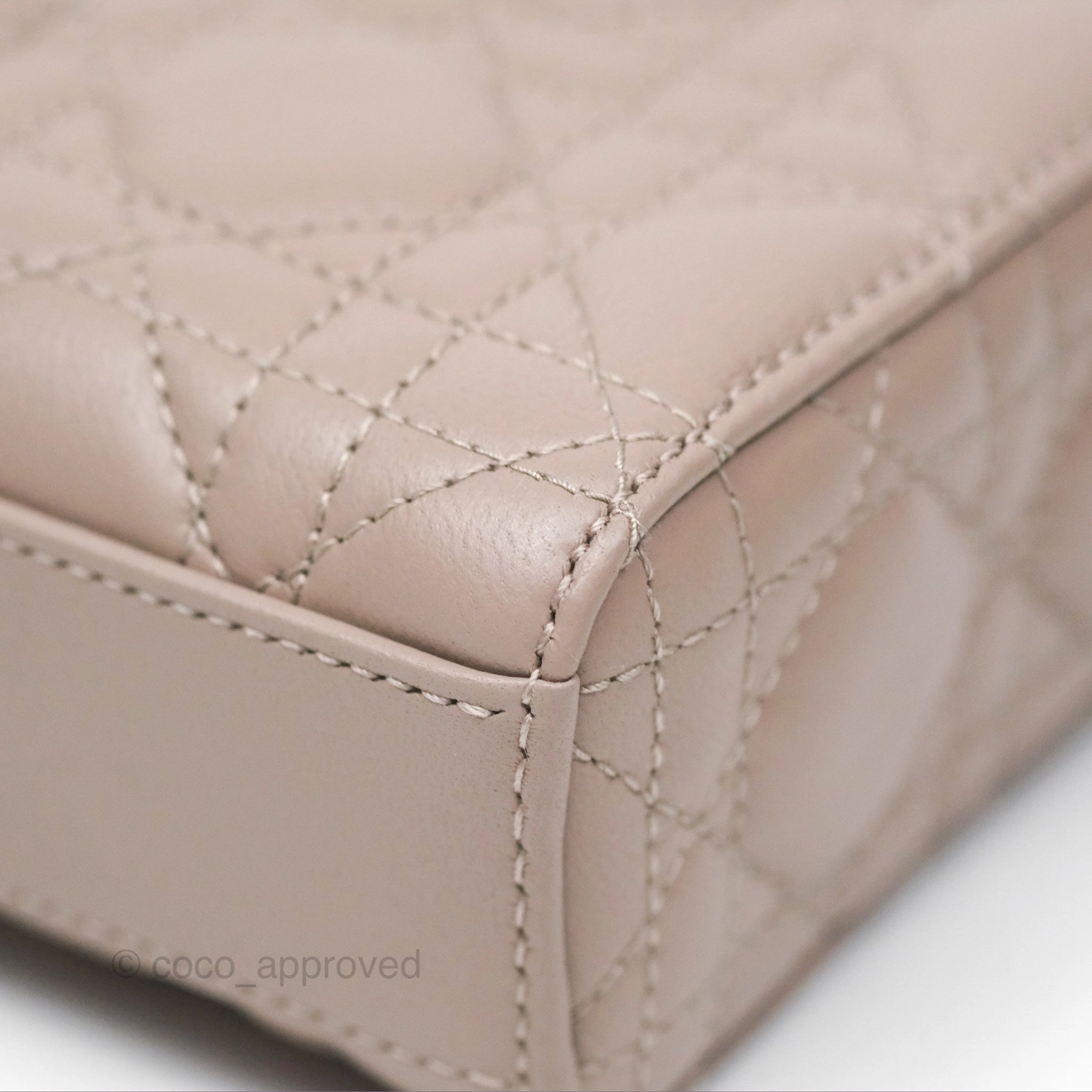 Christian Dior Medium Lady D-Joy Bag Warm Taupe Lambskin Gold Hardware