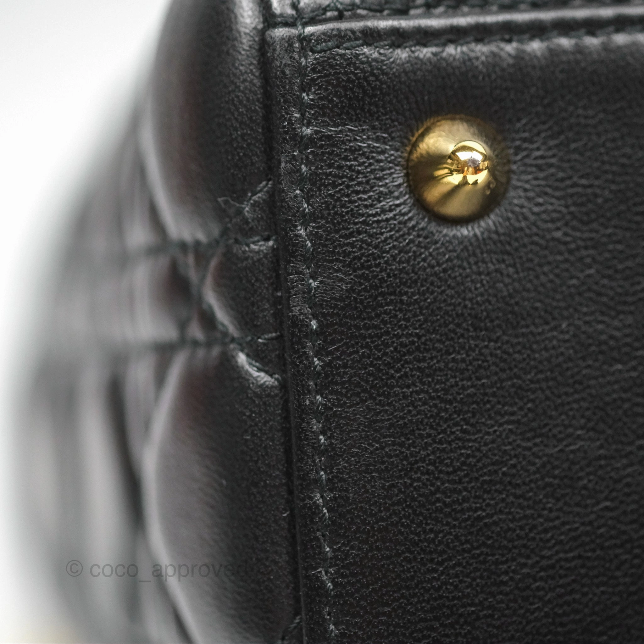 Christian Dior Medium Lady Dior Black Lambskin Gold Hardware