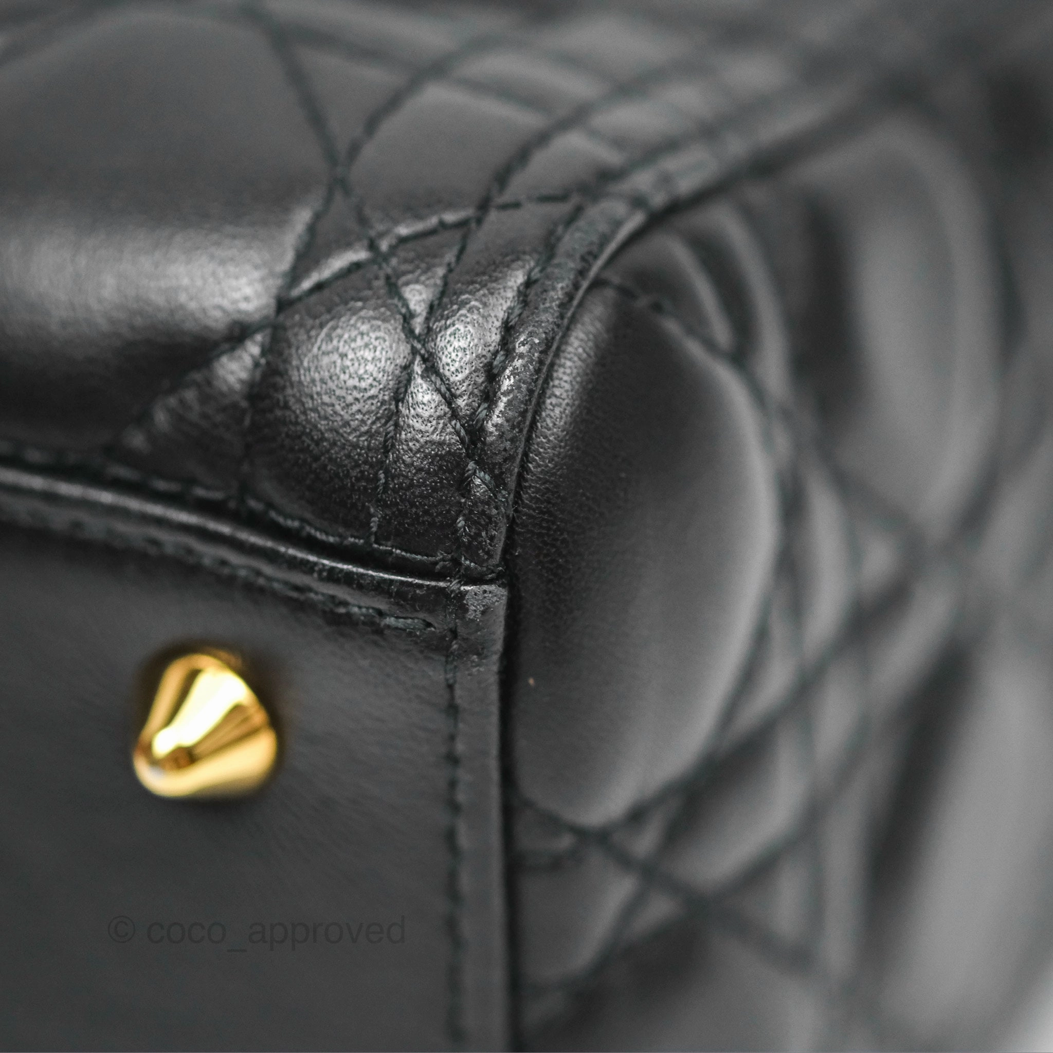 Christian Dior Medium Lady Dior Black Lambskin Gold Hardware