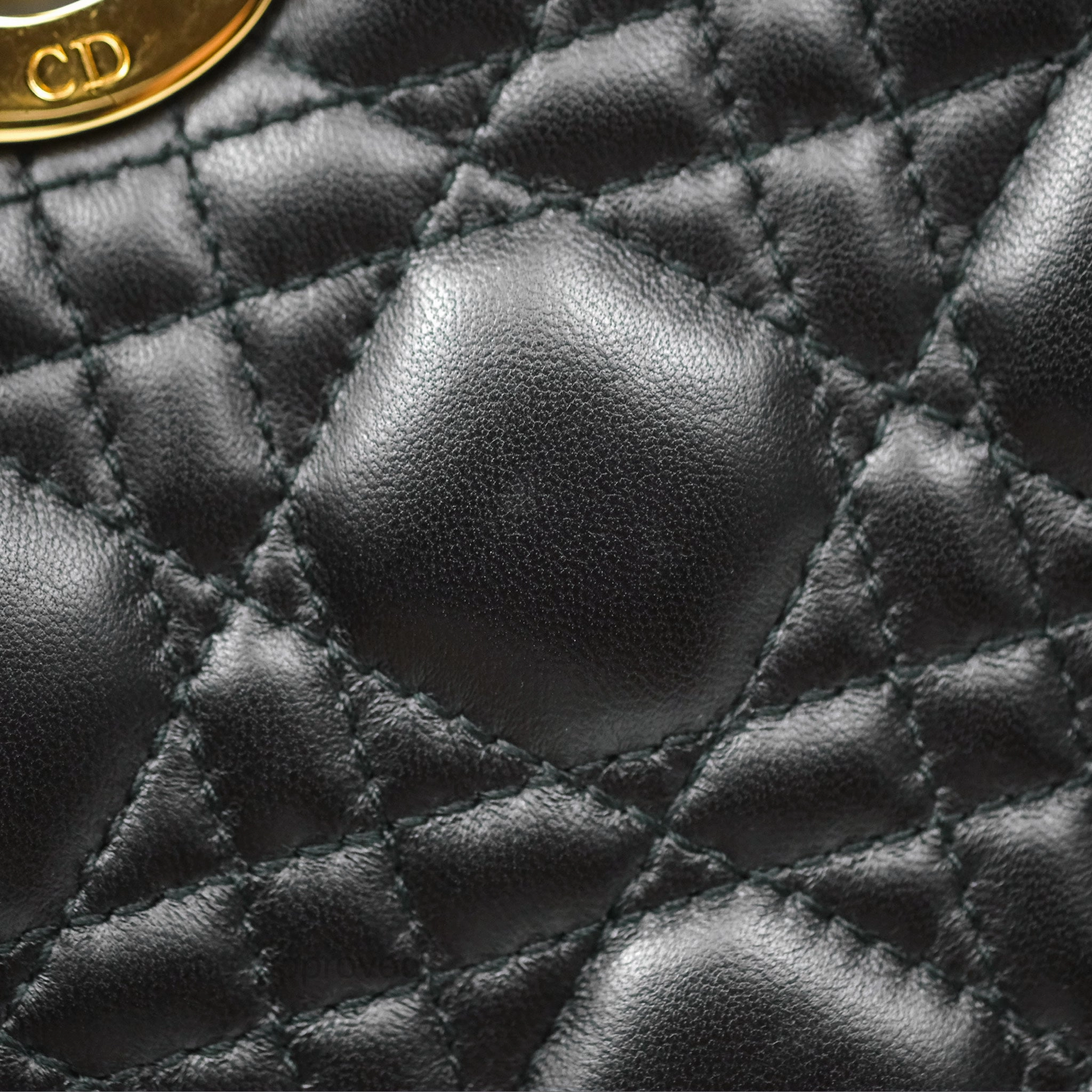 Christian Dior Medium Lady Dior Black Lambskin Gold Hardware