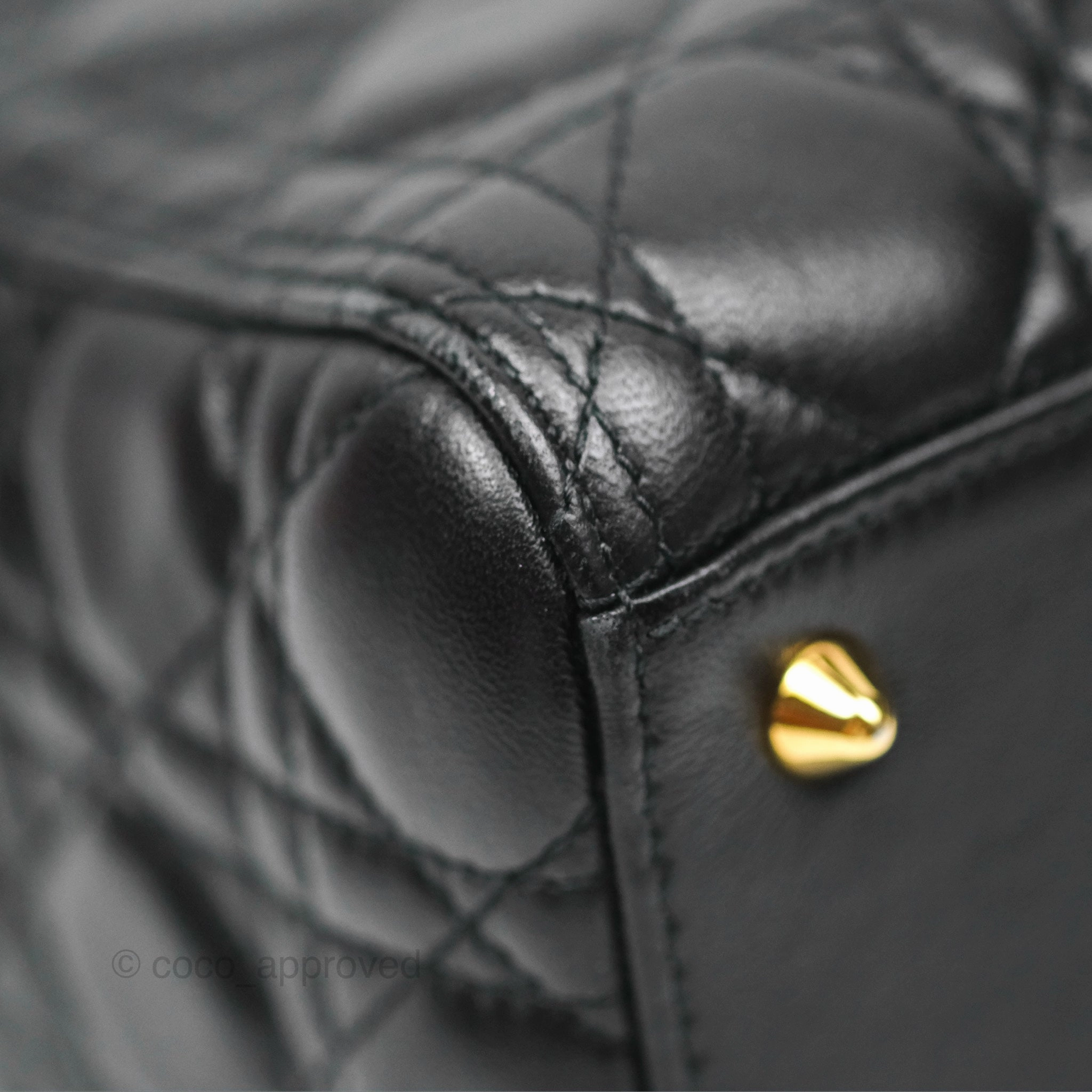 Christian Dior Medium Lady Dior Black Lambskin Gold Hardware