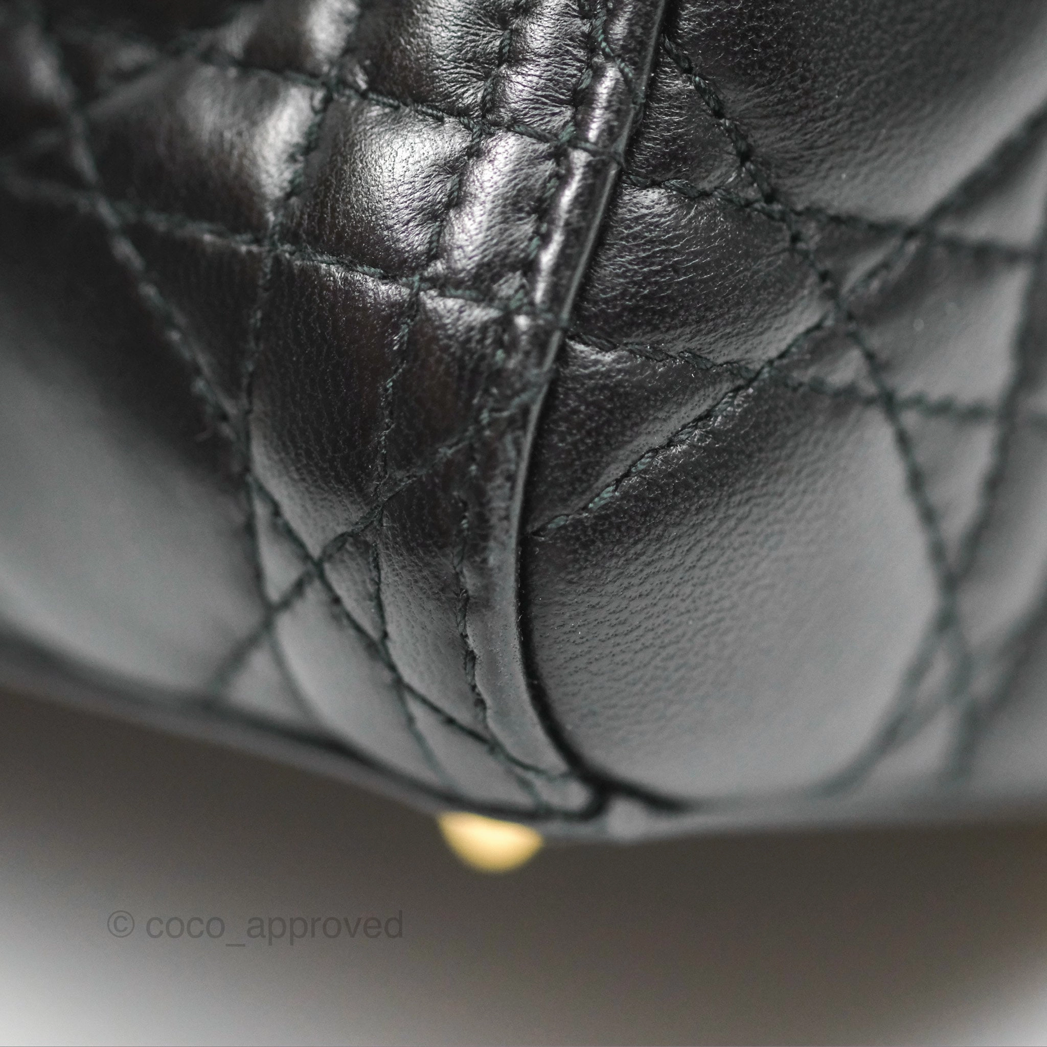 Christian Dior Medium Lady Dior Black Lambskin Gold Hardware