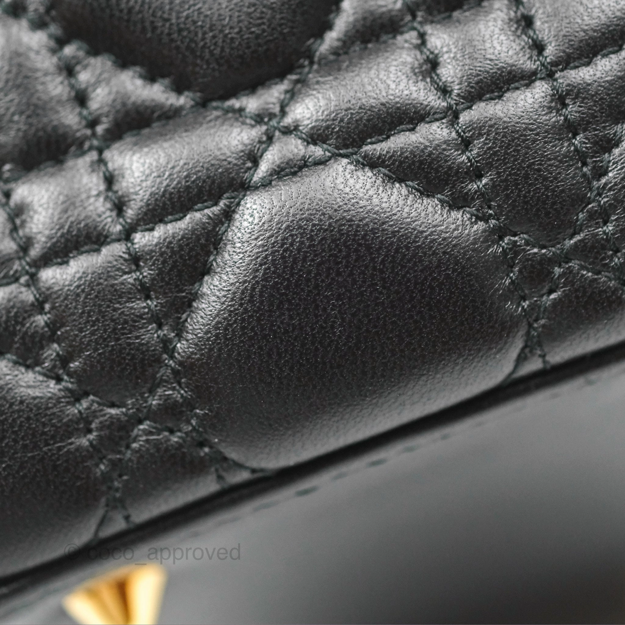 Christian Dior Medium Lady Dior Black Lambskin Gold Hardware