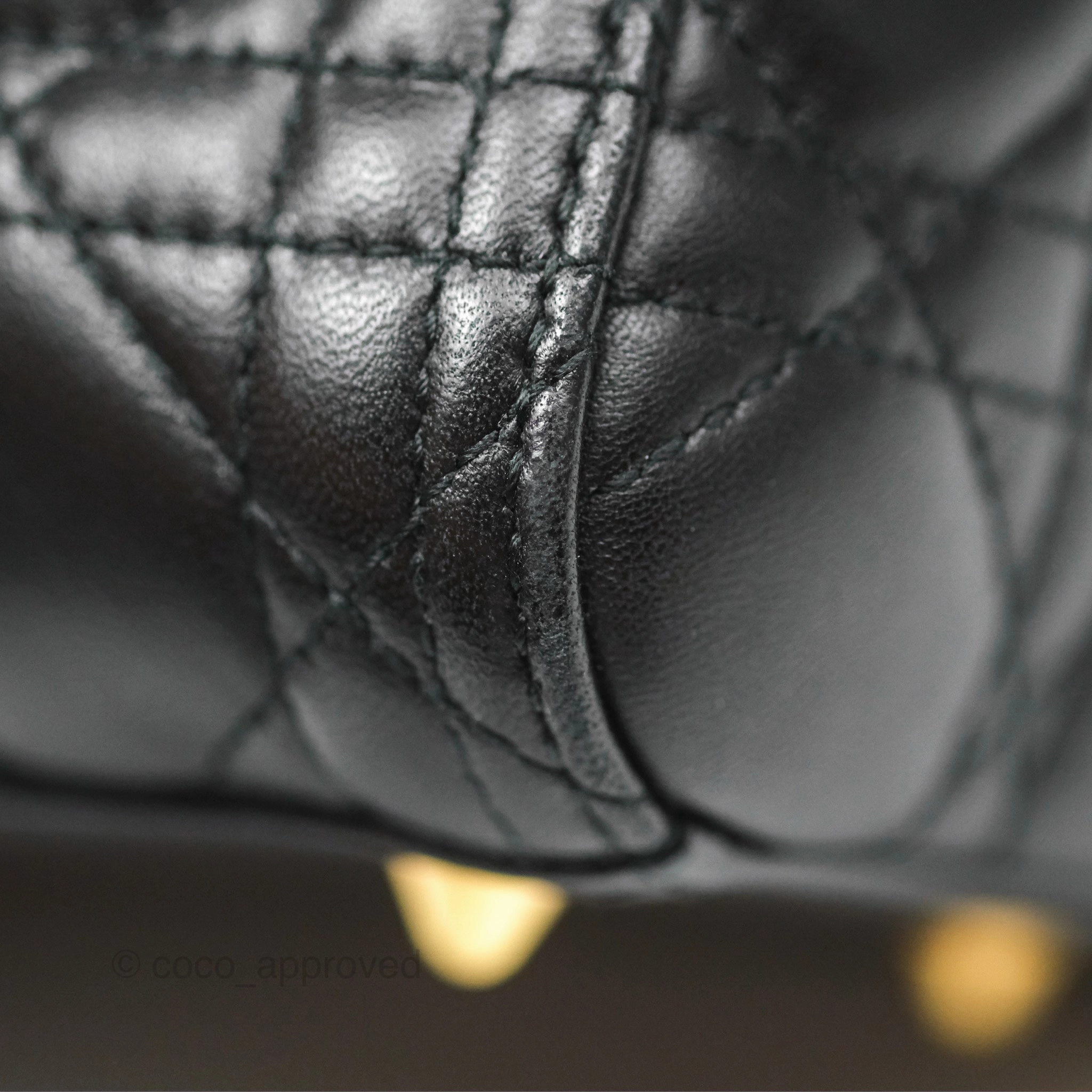 Christian Dior Medium Lady Dior Black Lambskin Gold Hardware