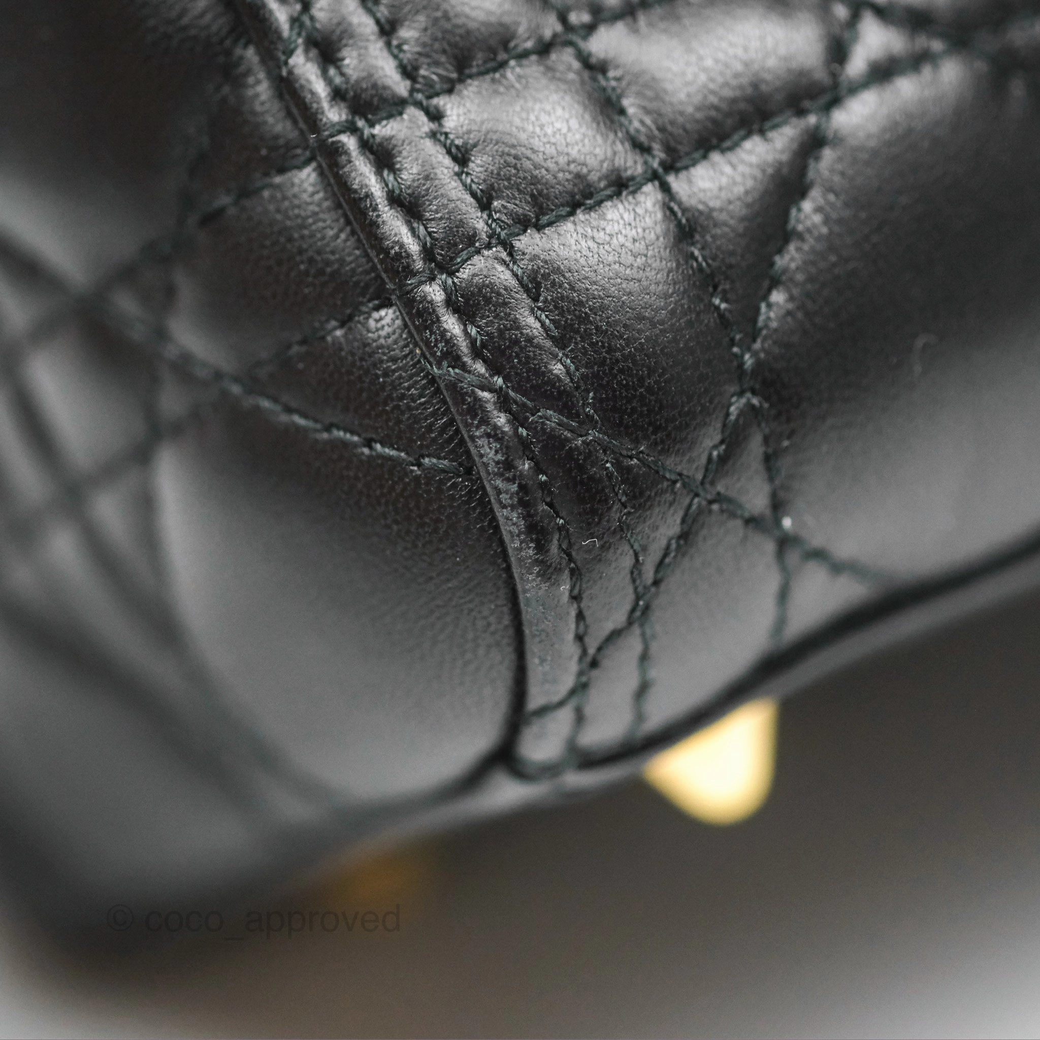 Christian Dior Medium Lady Dior Black Lambskin Gold Hardware