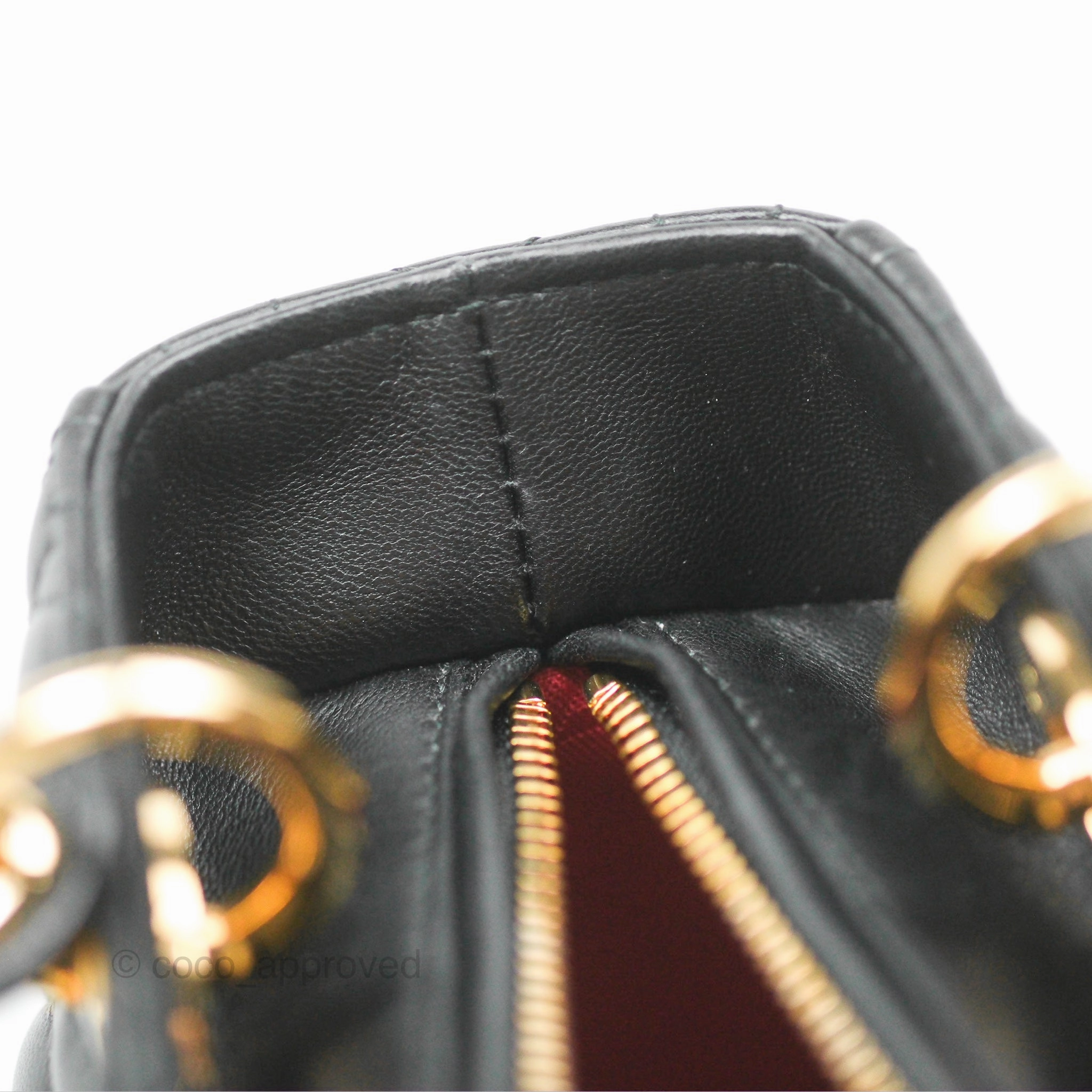 Christian Dior Medium Lady Dior Black Lambskin Gold Hardware