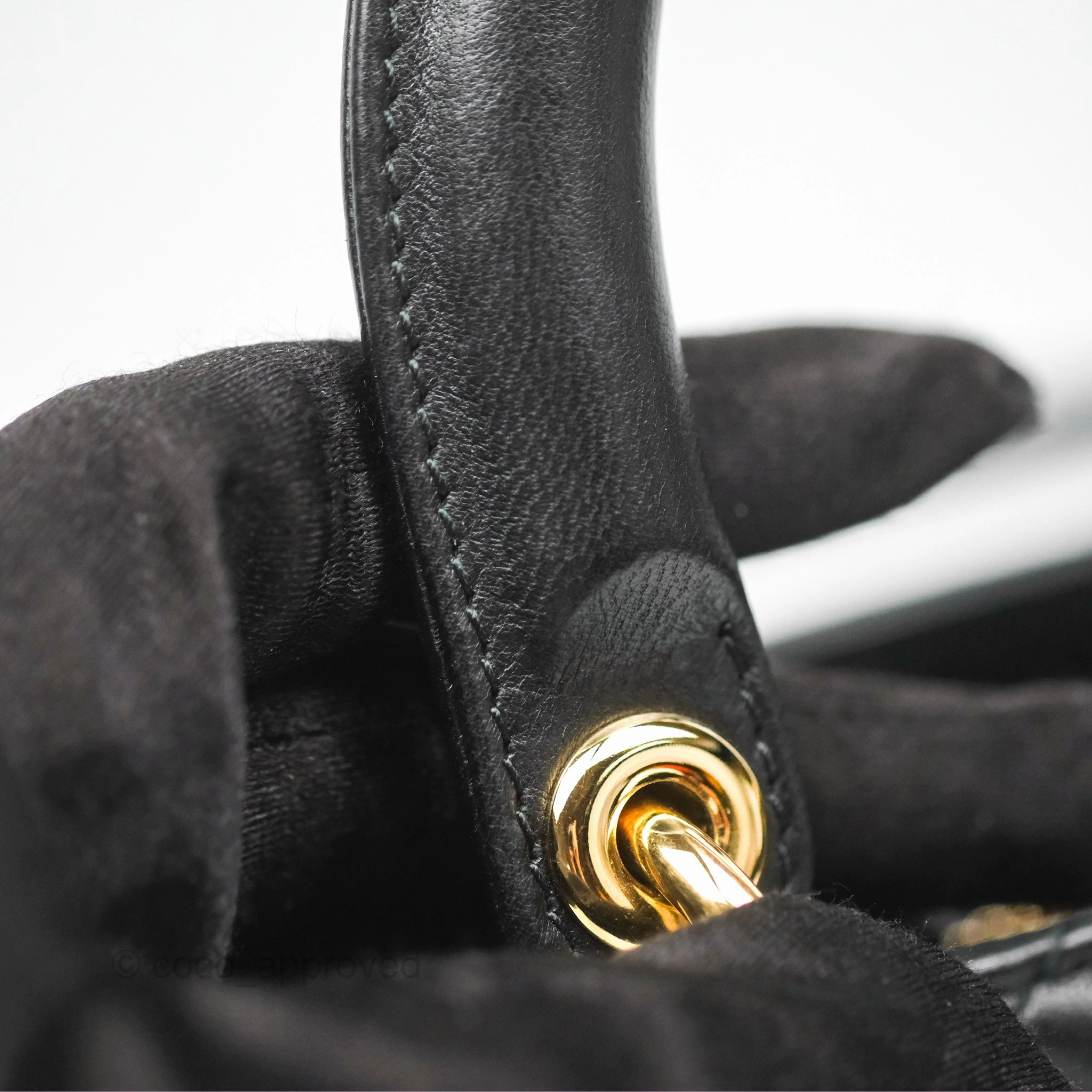 Christian Dior Medium Lady Dior Black Lambskin Gold Hardware