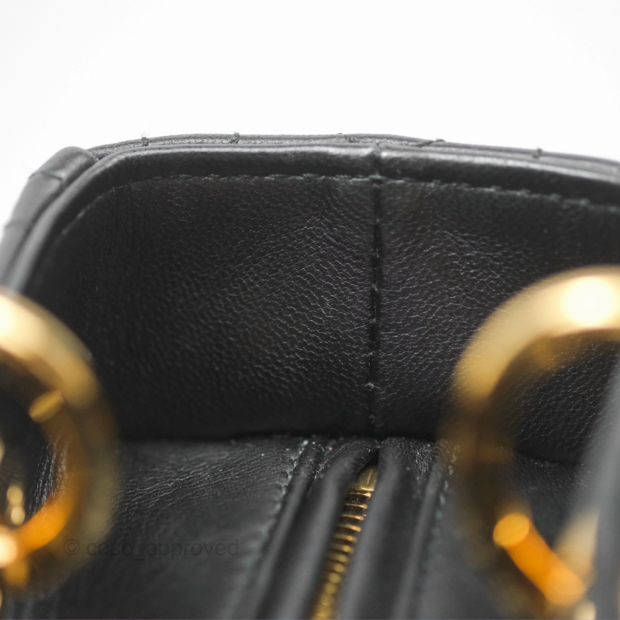 Christian Dior Medium Lady Dior Black Lambskin Gold Hardware