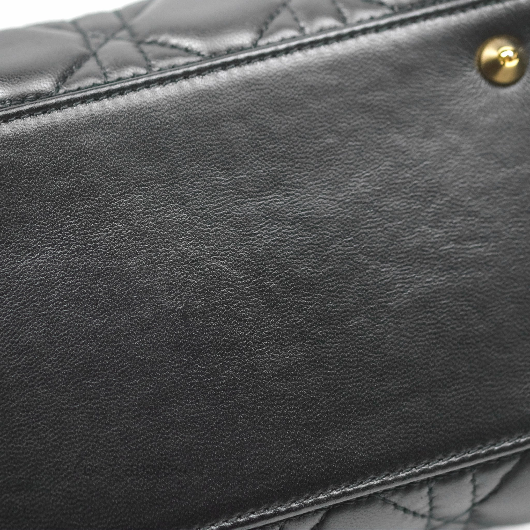 Christian Dior Medium Lady Dior Black Lambskin Gold Hardware