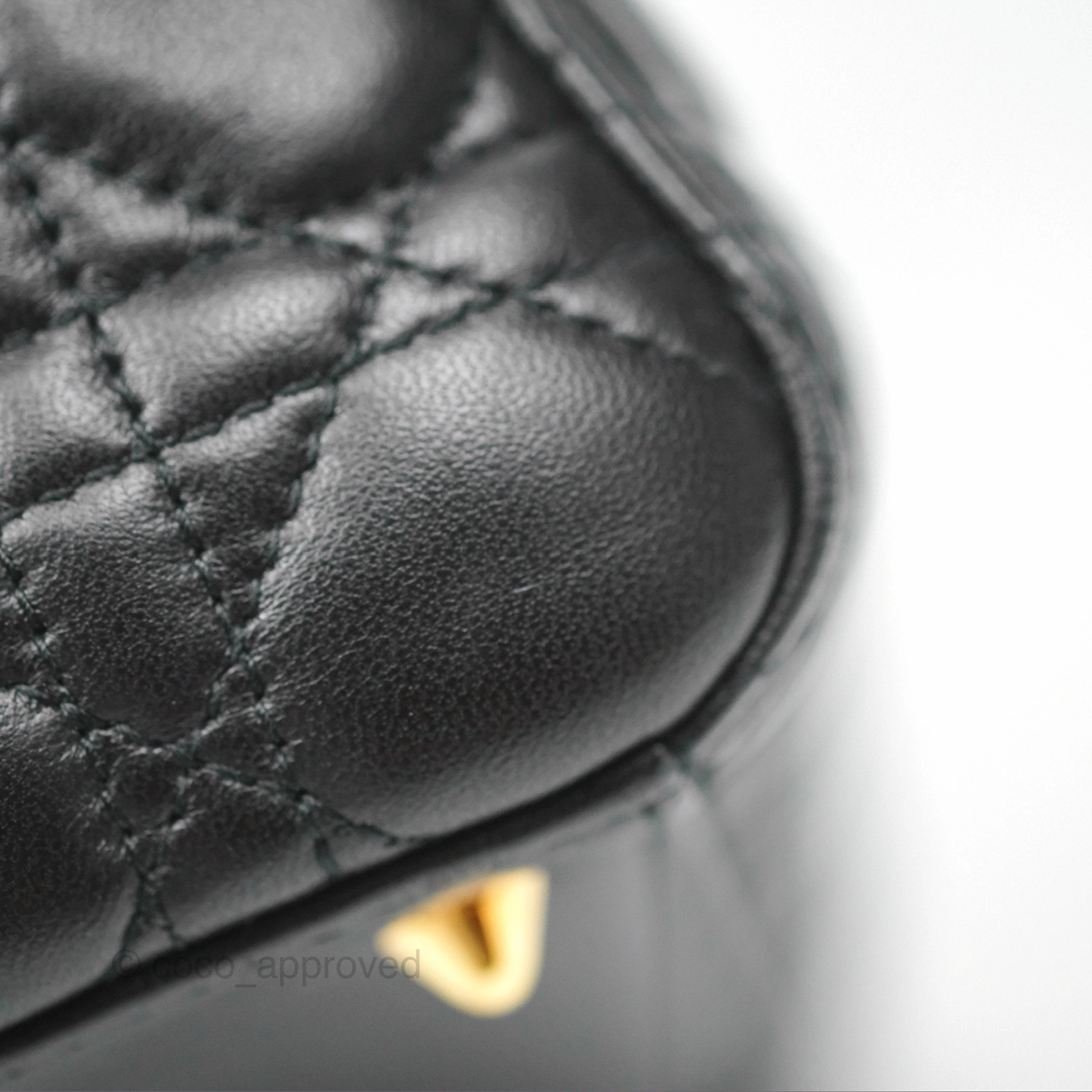 Christian Dior Medium Lady Dior Black Lambskin Gold Hardware