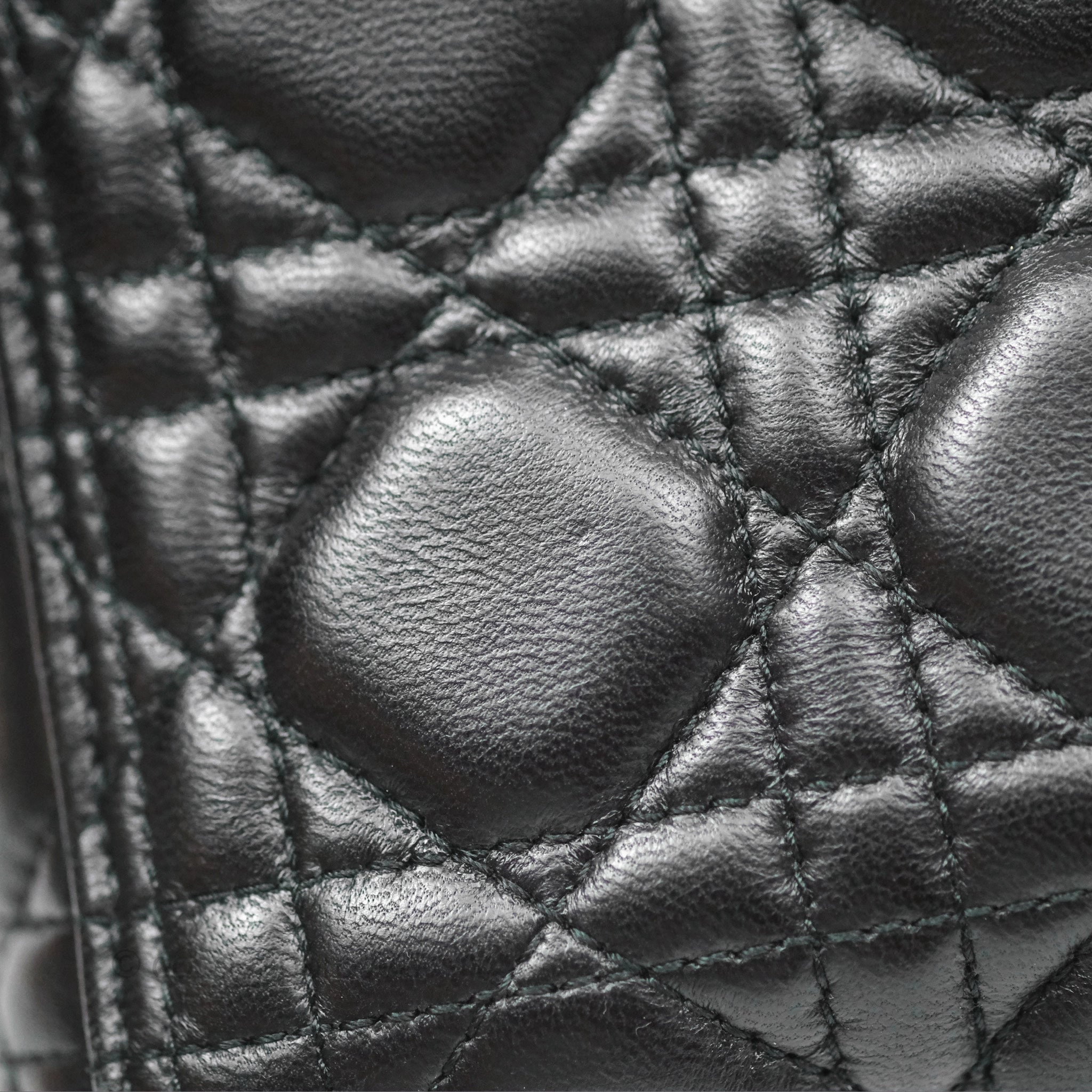 Christian Dior Medium Lady Dior Black Lambskin Gold Hardware