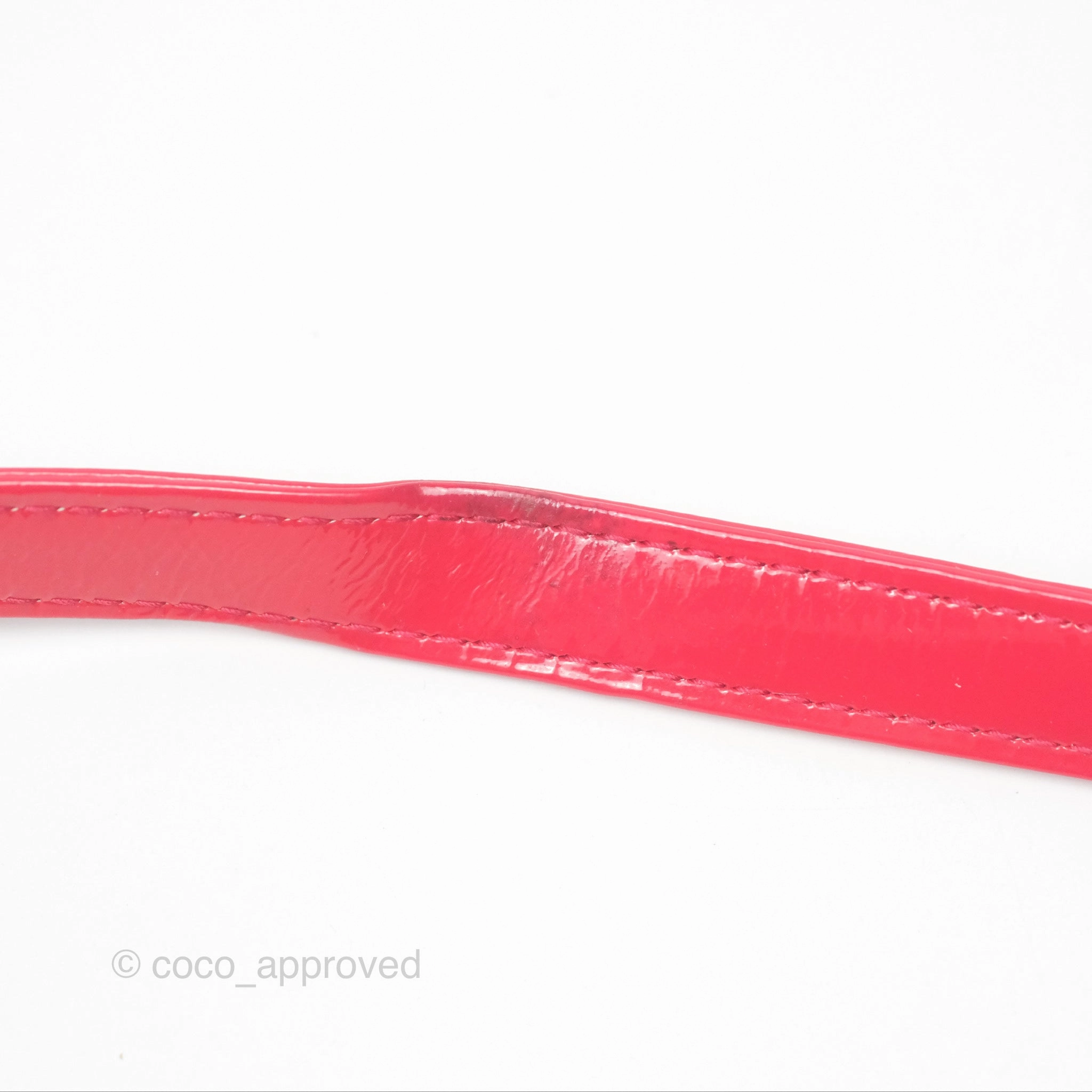 Christian Dior Medium Lady Dior Red Patent Silver Hardware