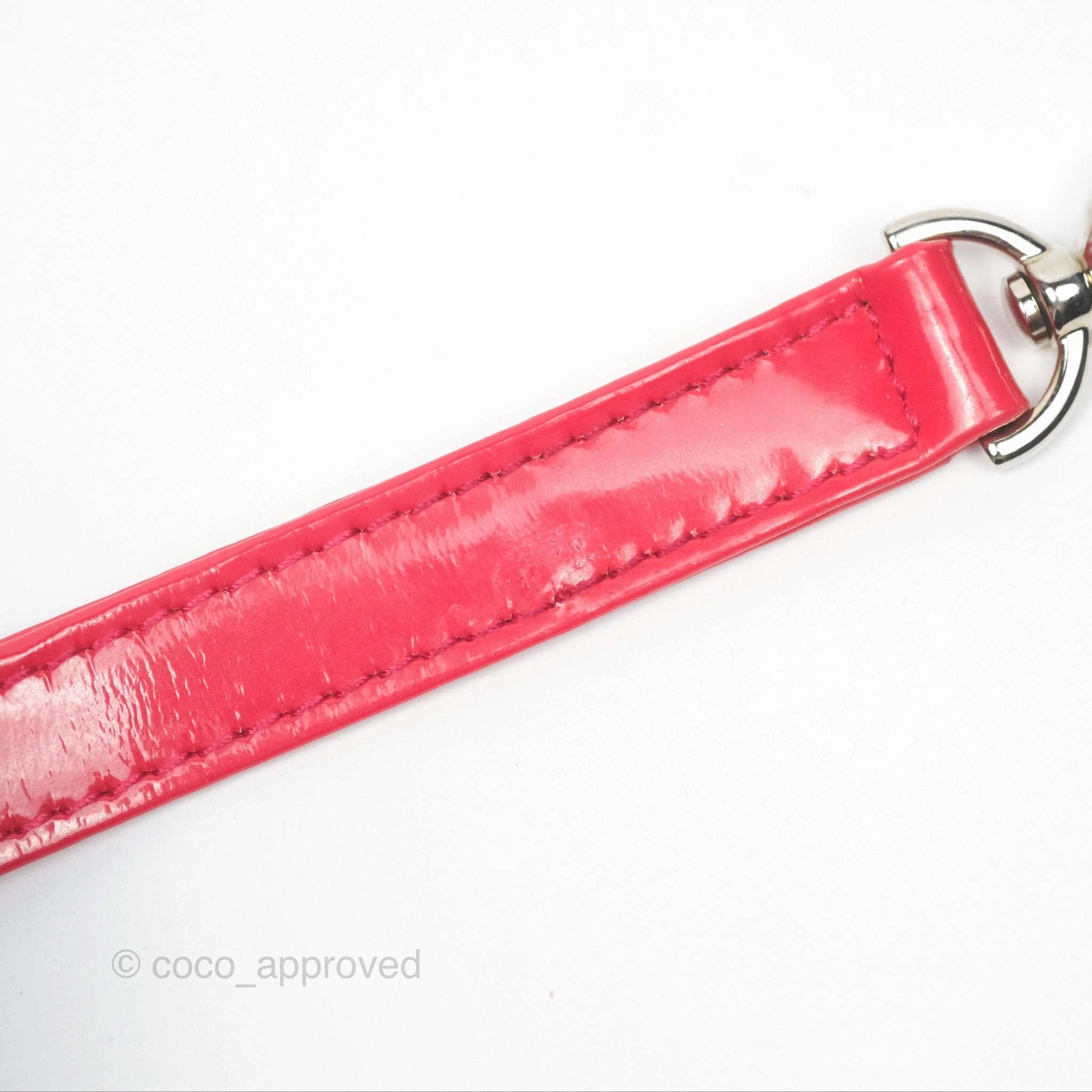 Christian Dior Medium Lady Dior Red Patent Silver Hardware