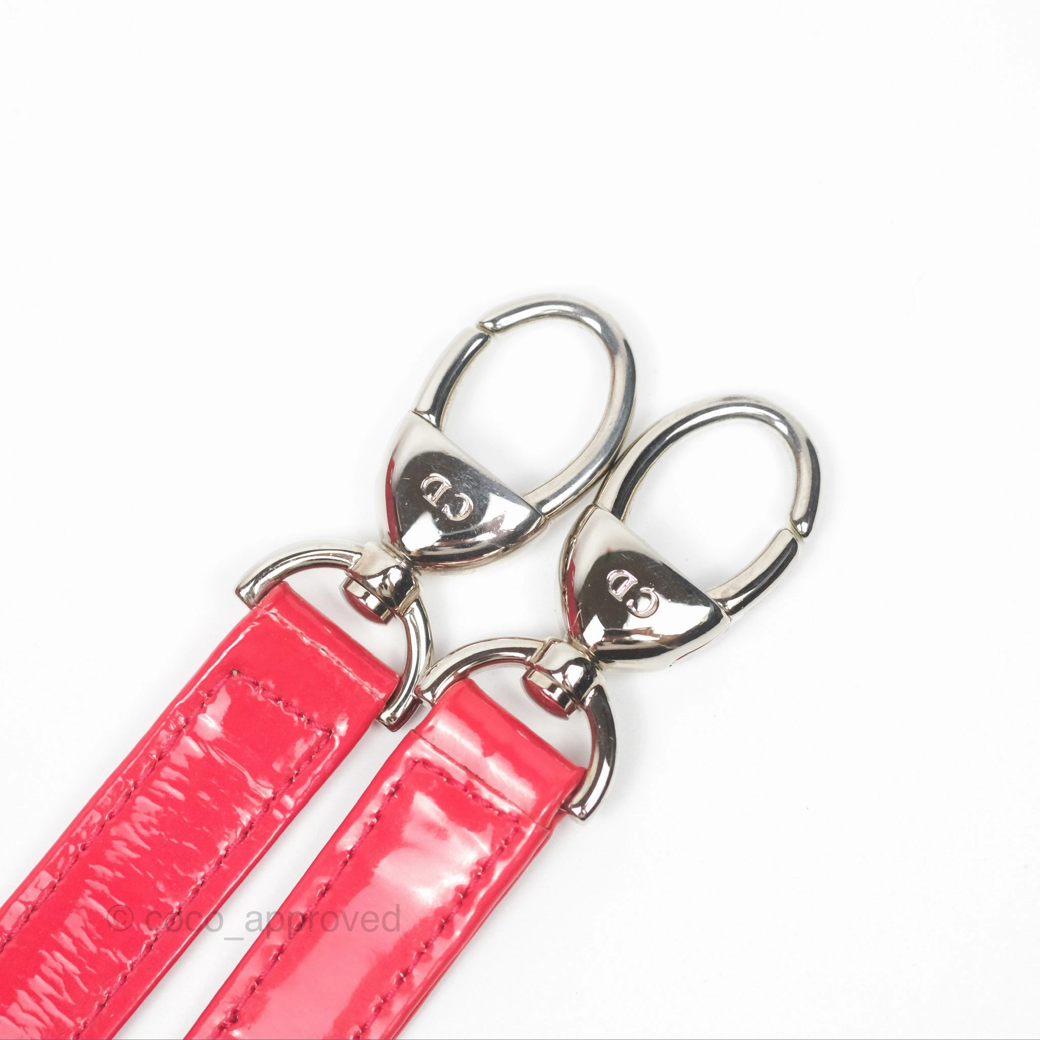 Christian Dior Medium Lady Dior Red Patent Silver Hardware