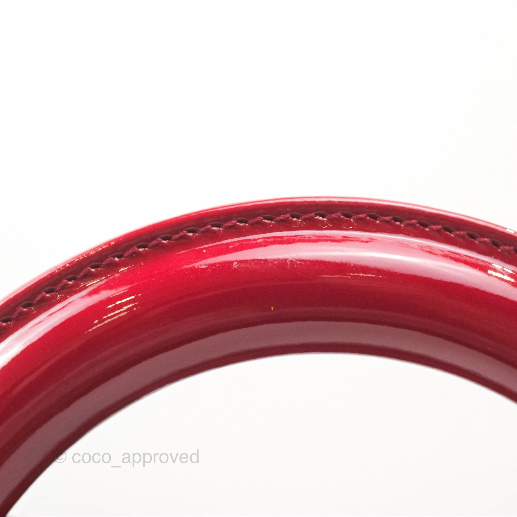 Christian Dior Medium Lady Dior Red Patent Silver Hardware