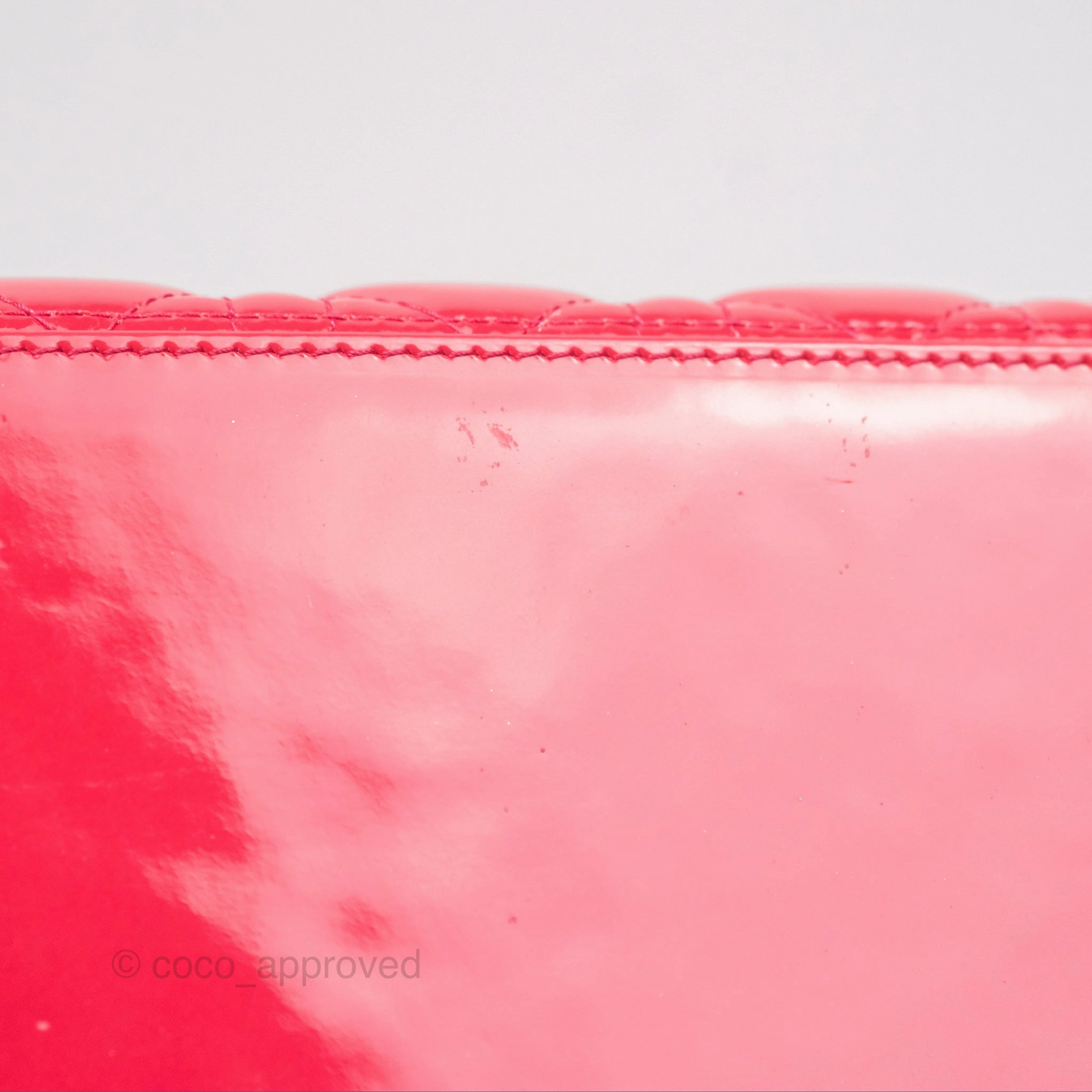Christian Dior Medium Lady Dior Red Patent Silver Hardware