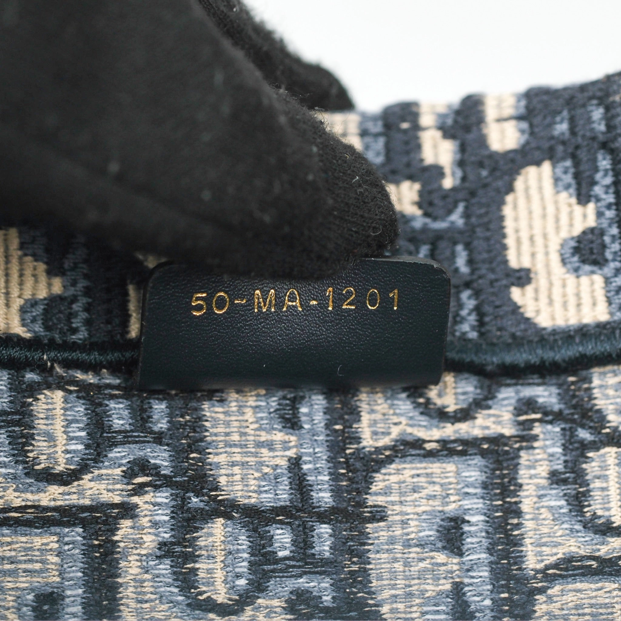 Christian Dior Medium (Old Small) Dior Navy Oblique Embroidery Canvas Book Tote
