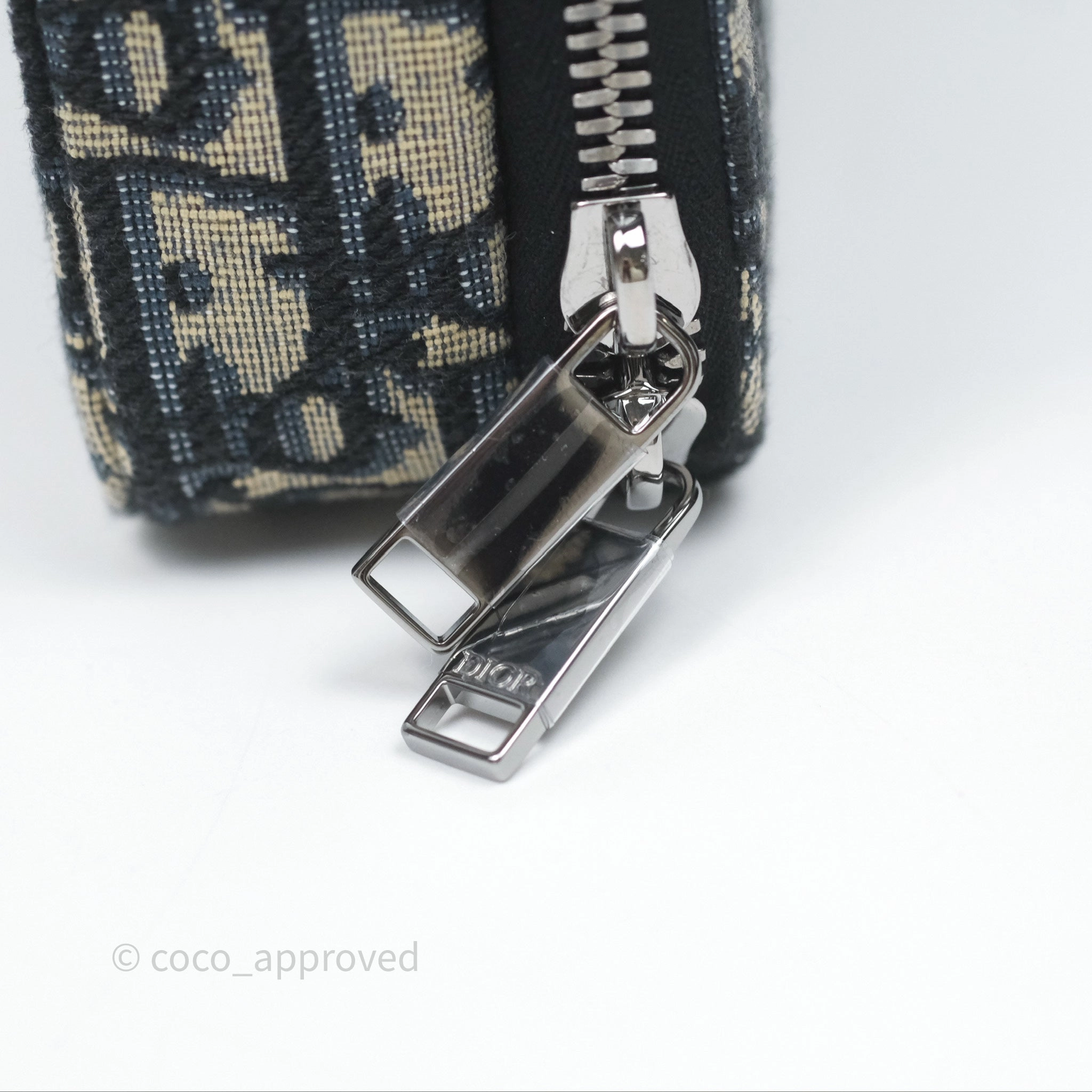 Christian Dior Men's Crossbody Pouch Bag Blue Oblique Canvas