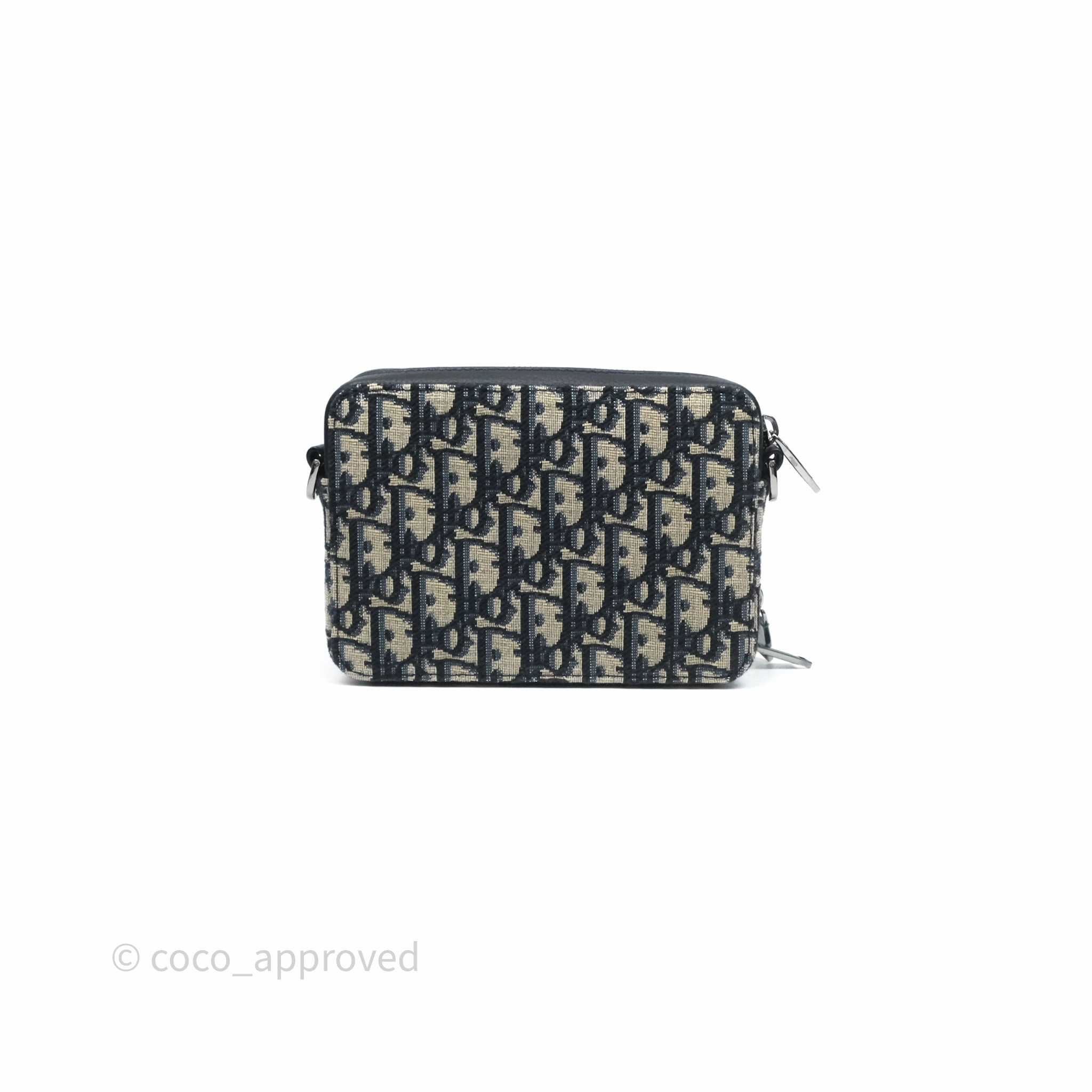 Christian Dior Men's Crossbody Pouch Bag Blue Oblique Canvas