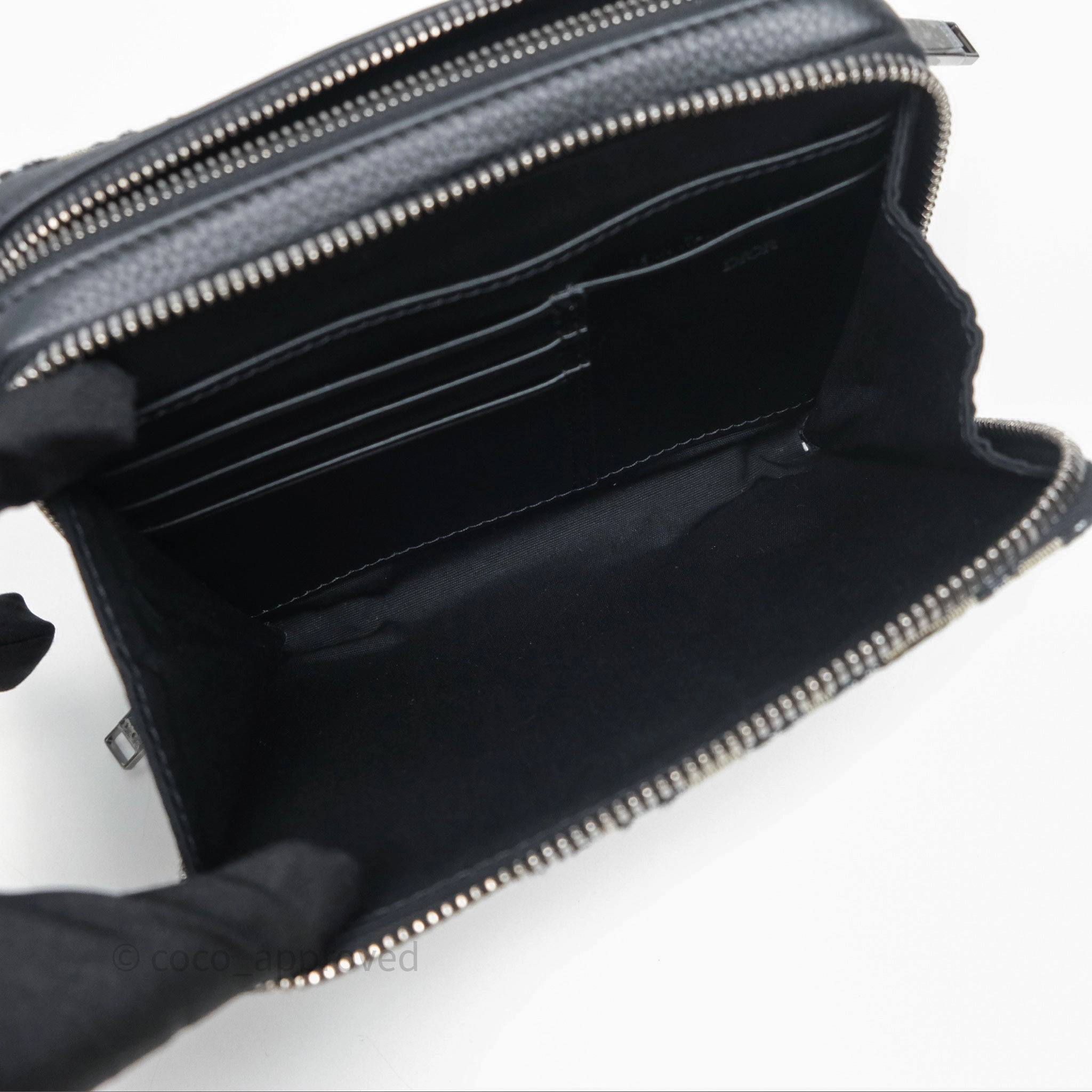 Christian Dior Men's Crossbody Pouch Bag Blue Oblique Canvas