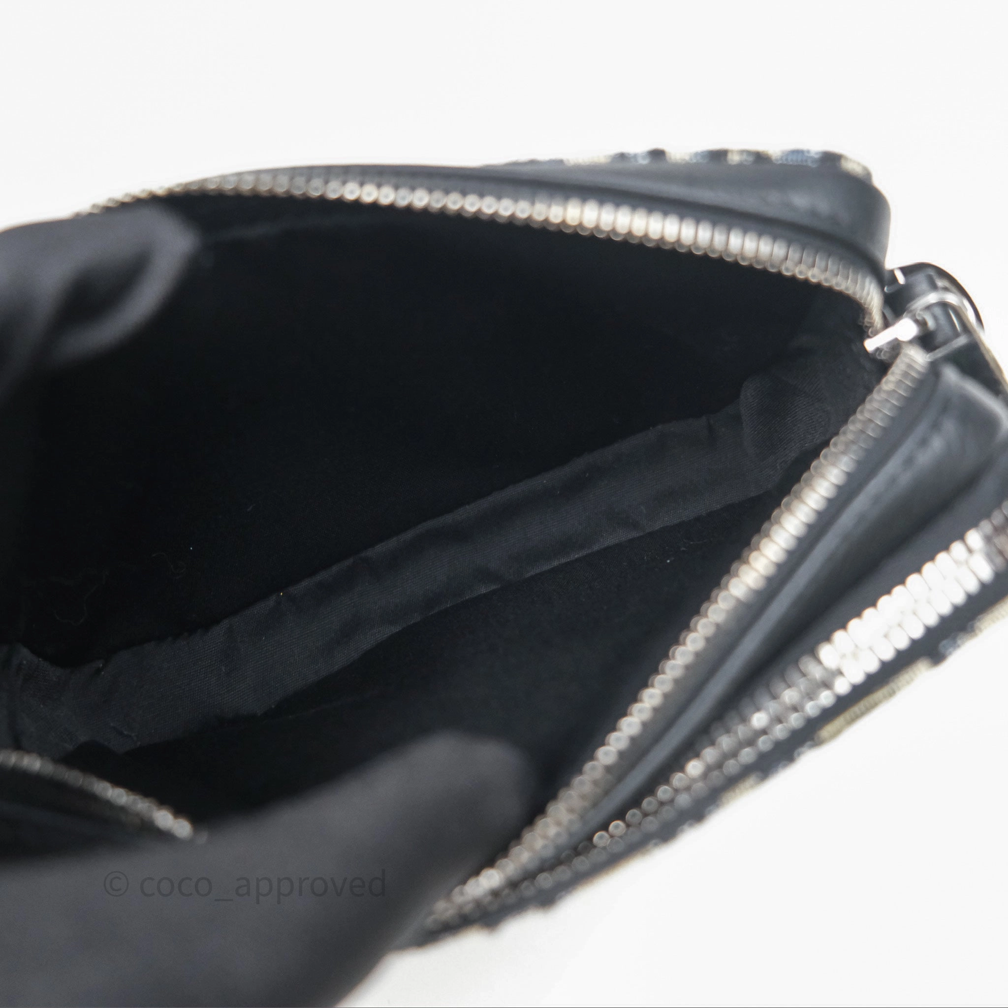 Christian Dior Men's Crossbody Pouch Bag Blue Oblique Canvas