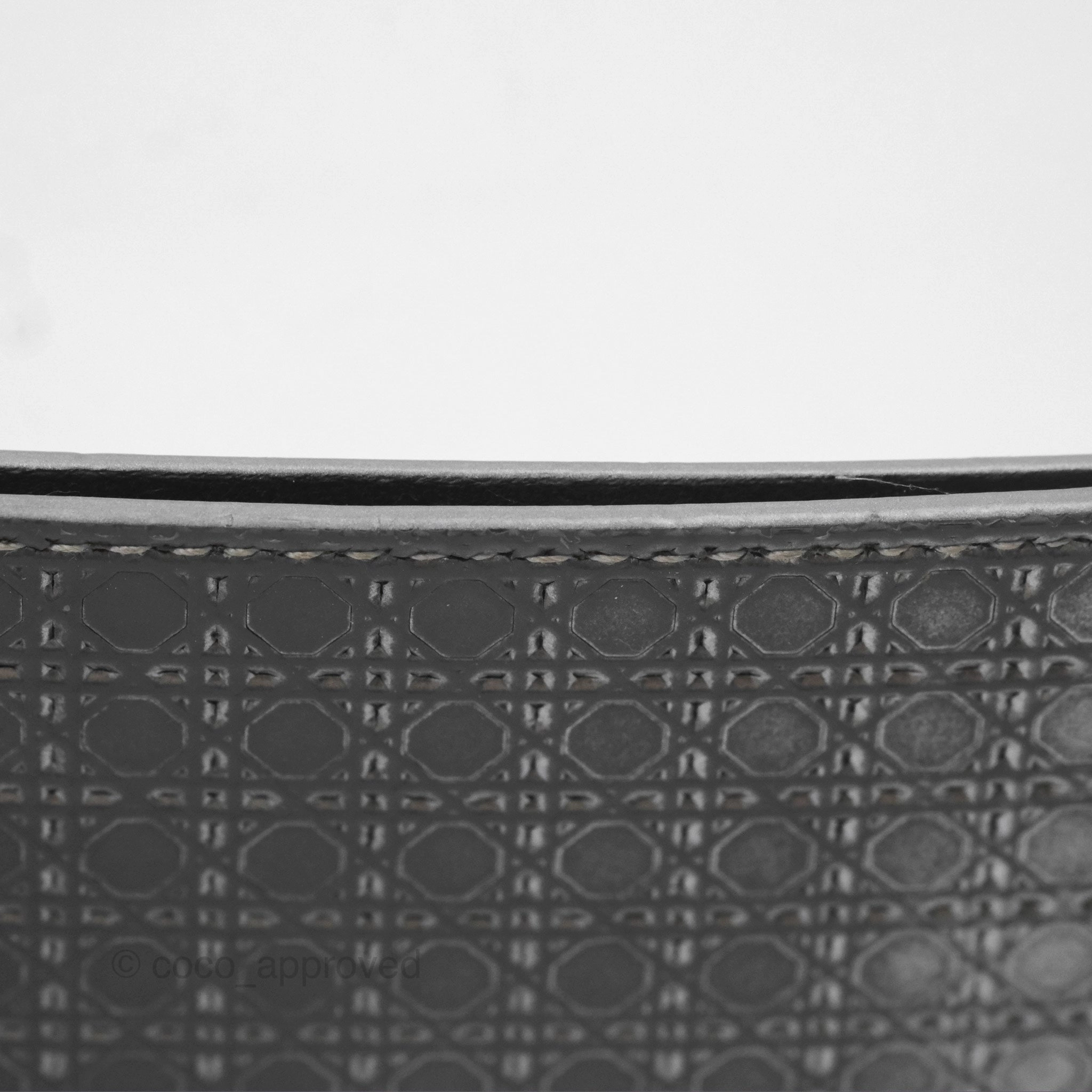 Christian Dior Metallic Sliver Card Holder Silver Hardware